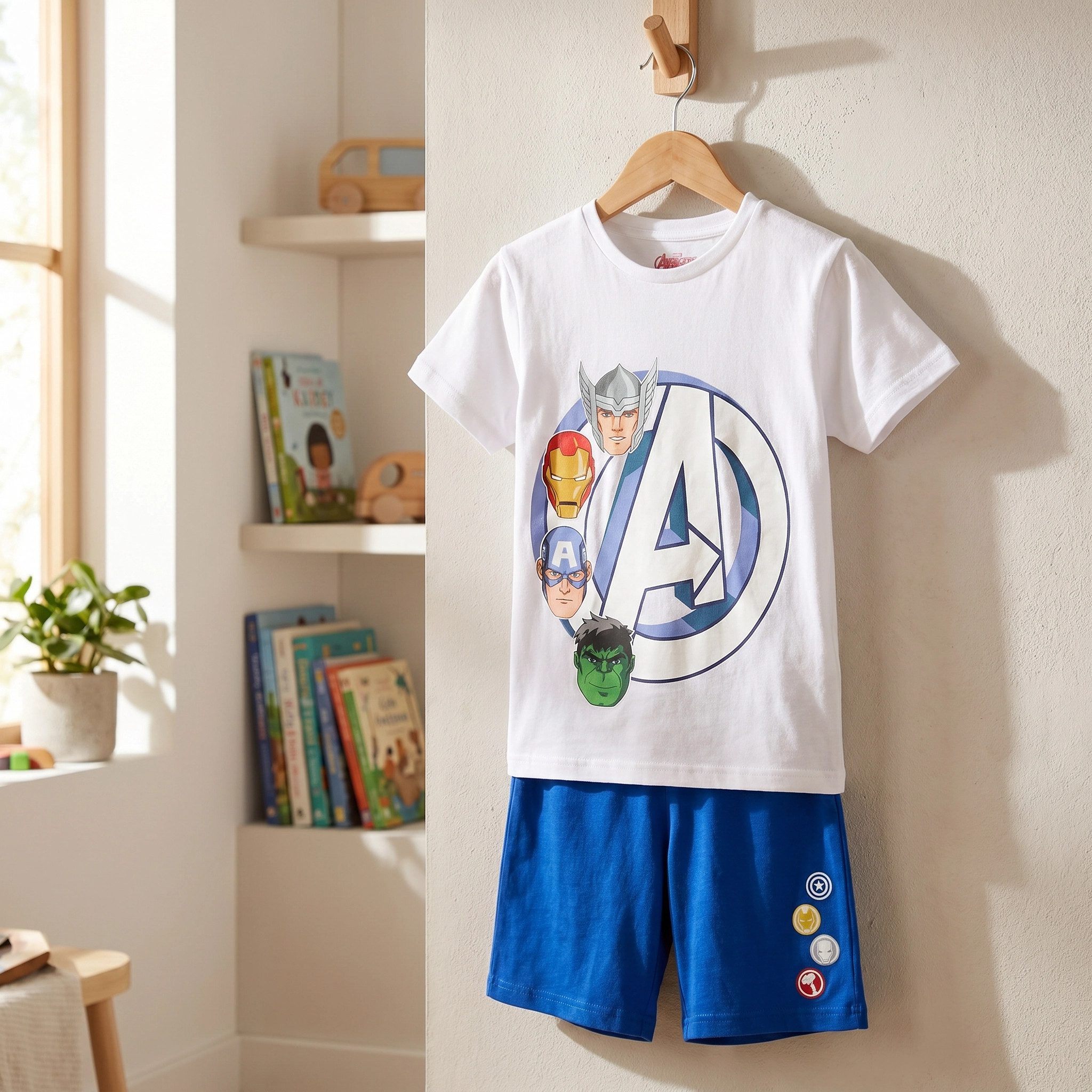 MARVEL Schlafanzug Marvel Avengers Kinder Schlafanzug Pyjama kurz Sleepwear Gr. 104 bis 134