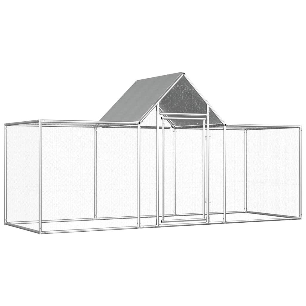 furnicato Hühnerstall 3x1x1,5 m Verzinkter Stahl