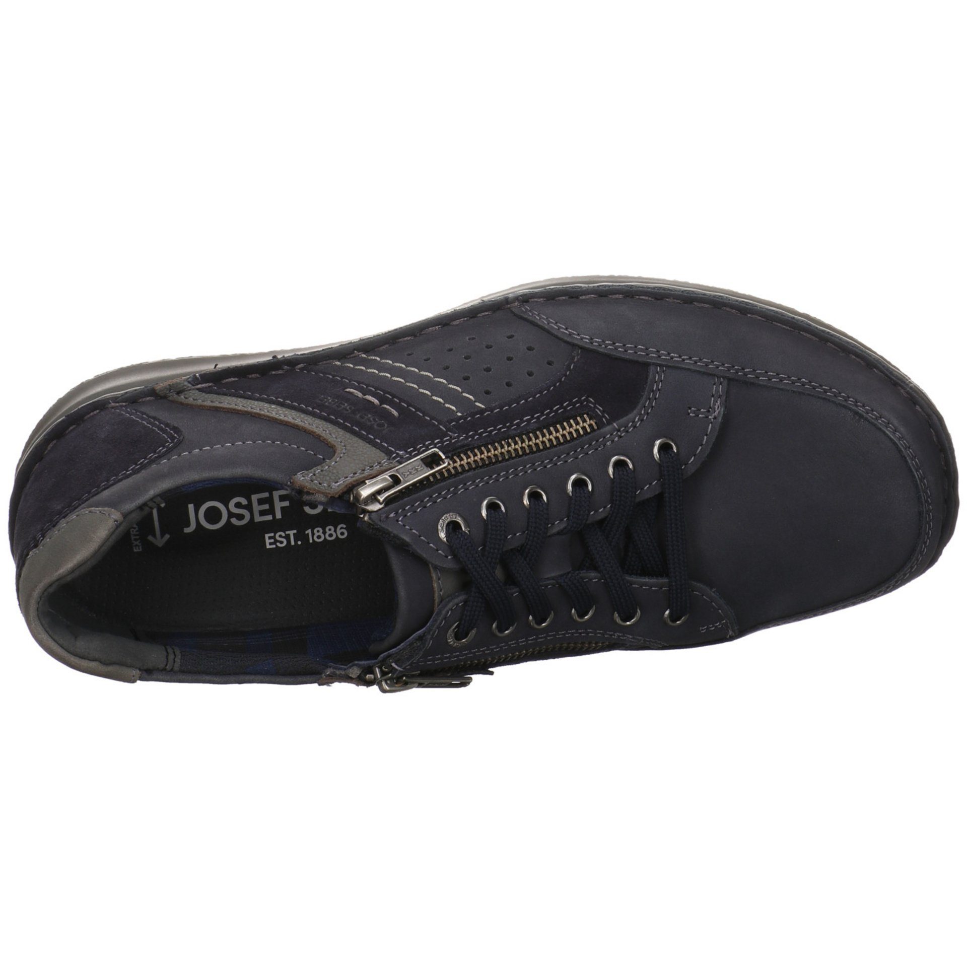 Seibel Josef Schnürschuh 87 Herren Blau Lederkombination Schnürhalbschuhe (indigo-kombi) Schnürschuh Anvers