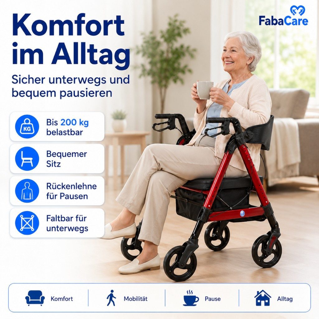 FabaCare Rollator FabaCare Goliat XL Leichtgewichtrollator bis 200 kg