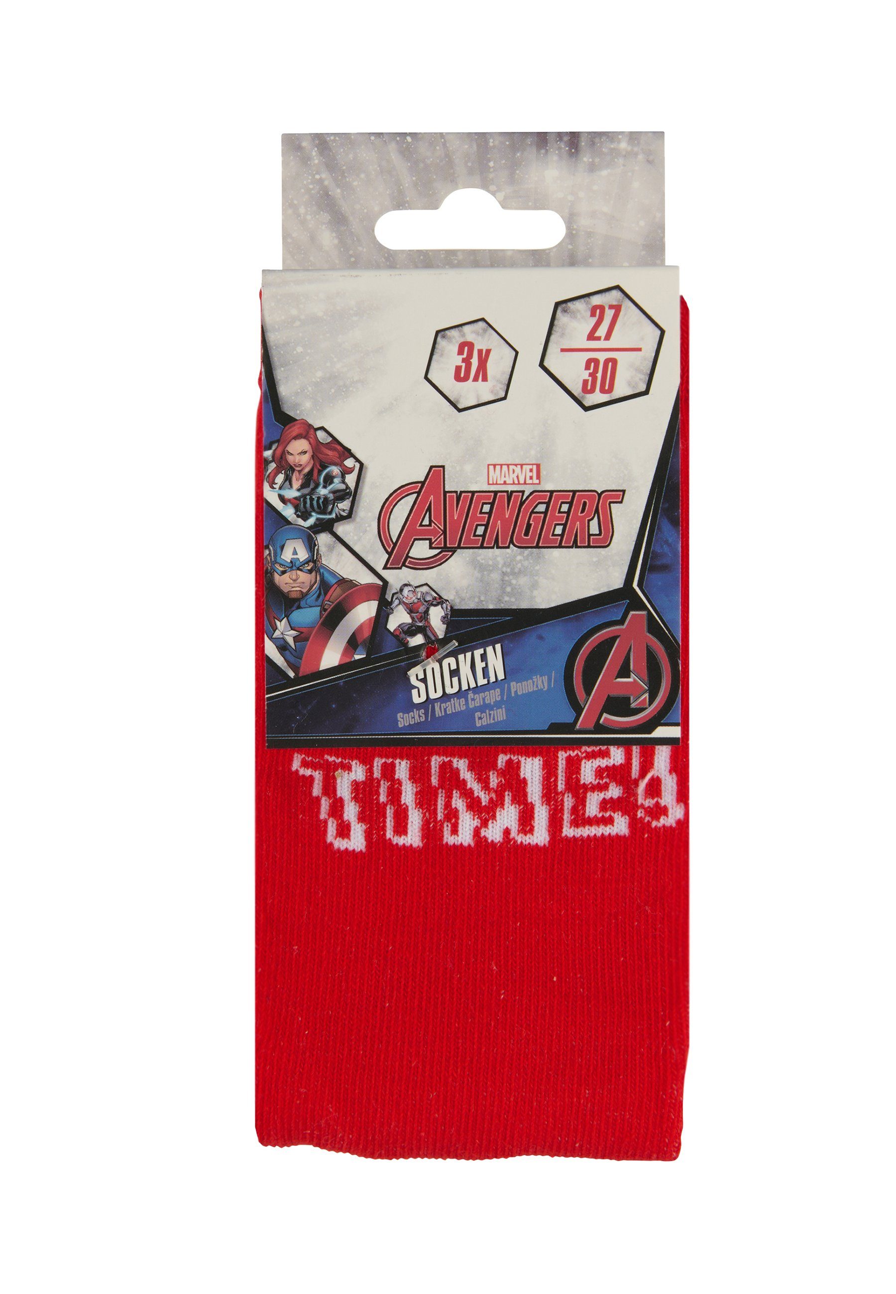 ONOMATO! Socken Avengers Jungen Socken 3er Pack Marvel Iron Man Captain America (3-Paar)