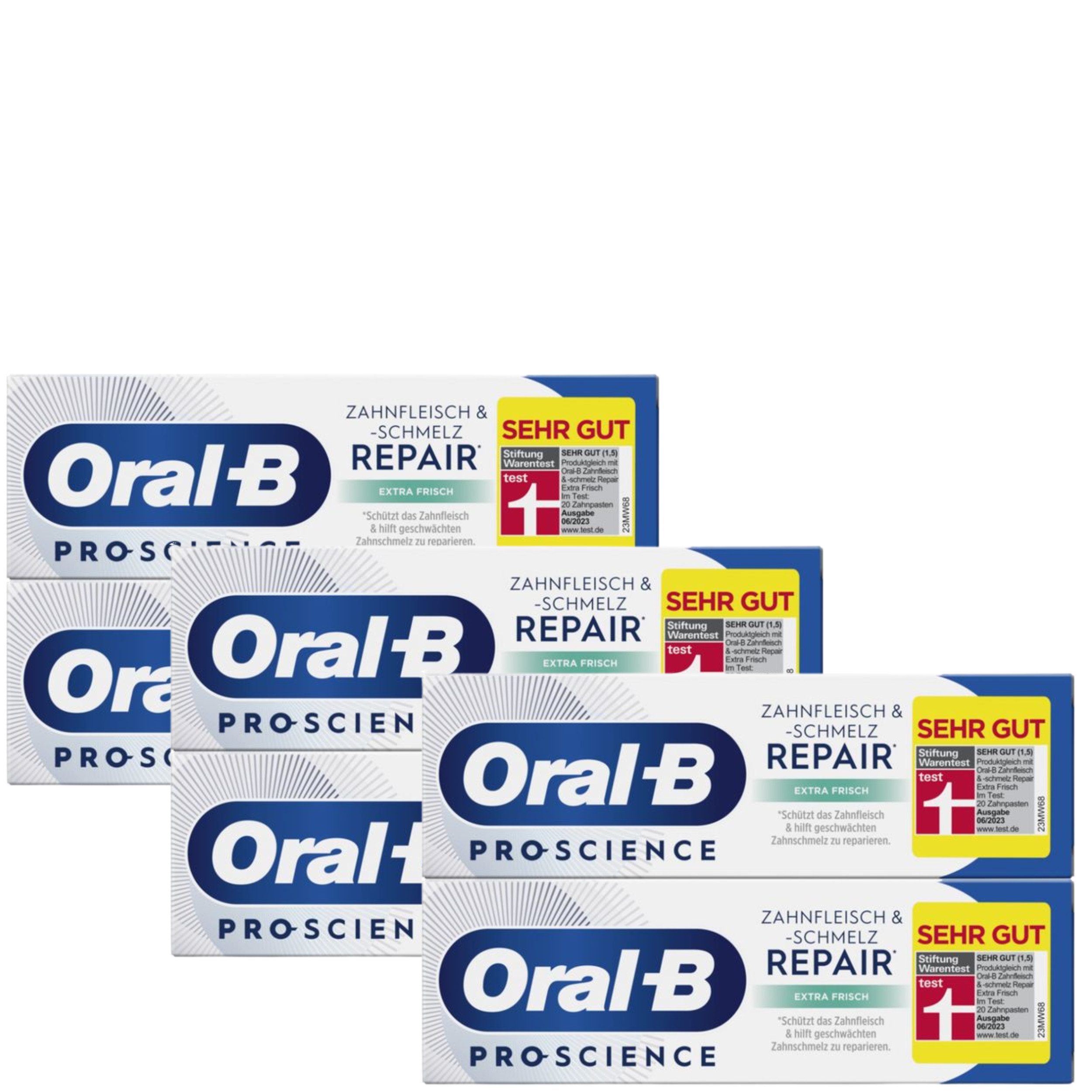 Oral-B Zahnpasta Zahnfleisch und -schmelz Repair Extra Frisch (6x75ml), (6-St) Antibakteriell gegen Plaque, ideal auch bei sensiblen Zähnen