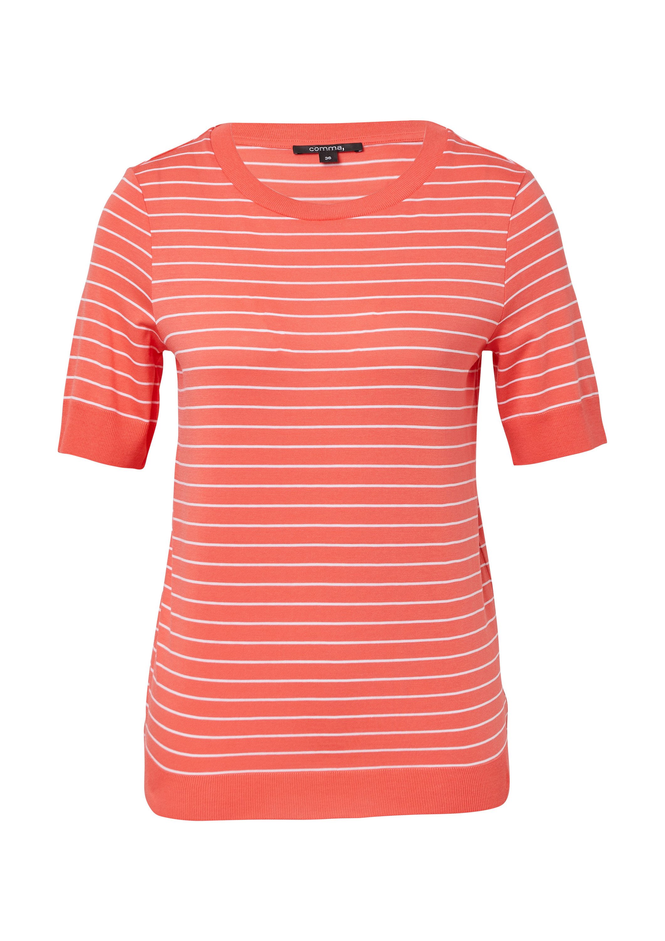 comma Kurzarmshirt T-Shirt Gestreiftes T-Shirt mit günstig online kaufen