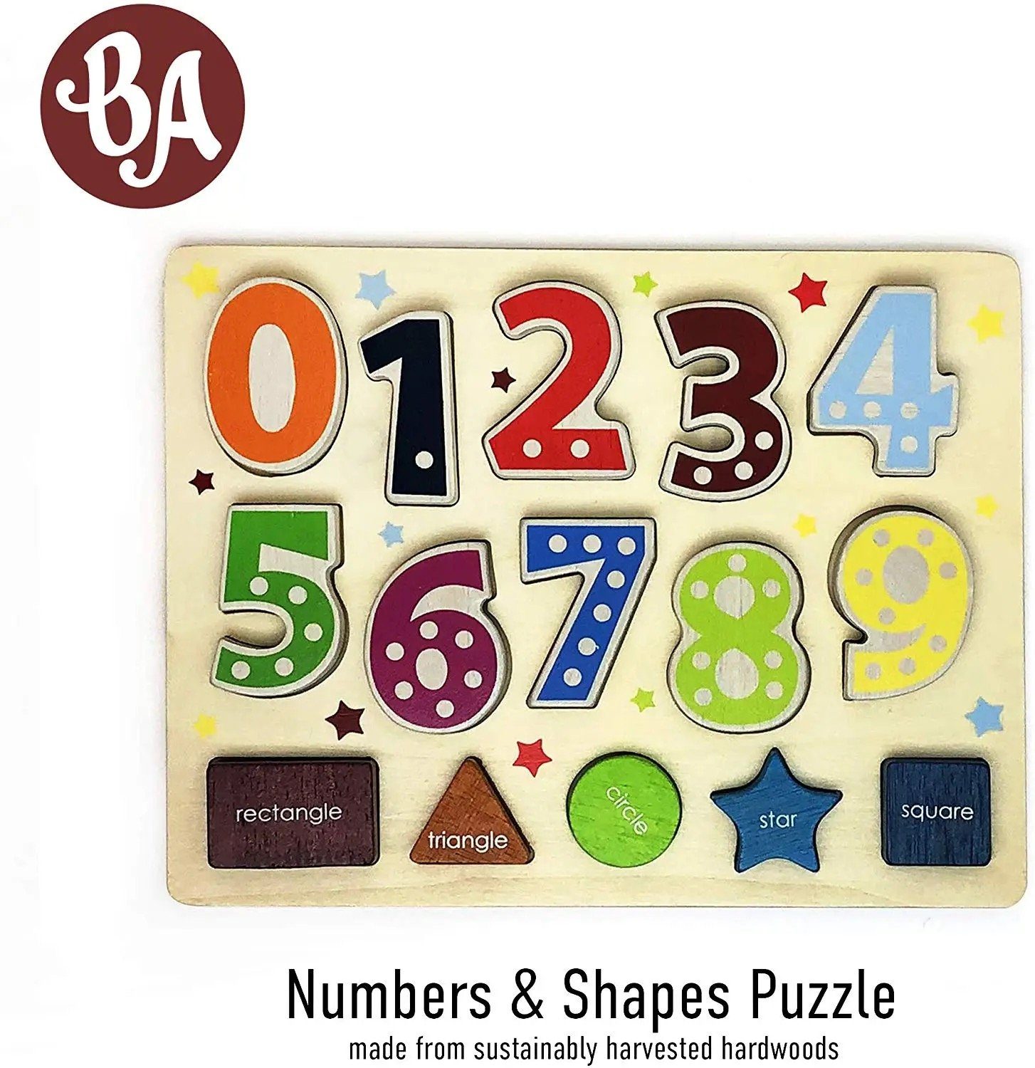LK Trend & Style Puzzle verständlich und Legespiel, 14 Zahlen Form Holz-Puzzle machen Puzzleteile, Kleinkind-Lernpuzzle Zahlen