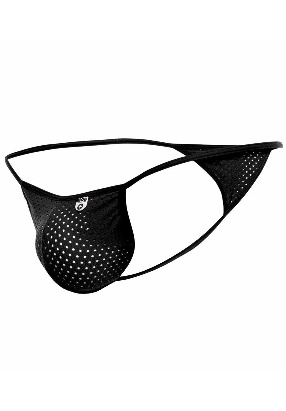 String Transparenter V-String aus Mikrofaser - schwarz