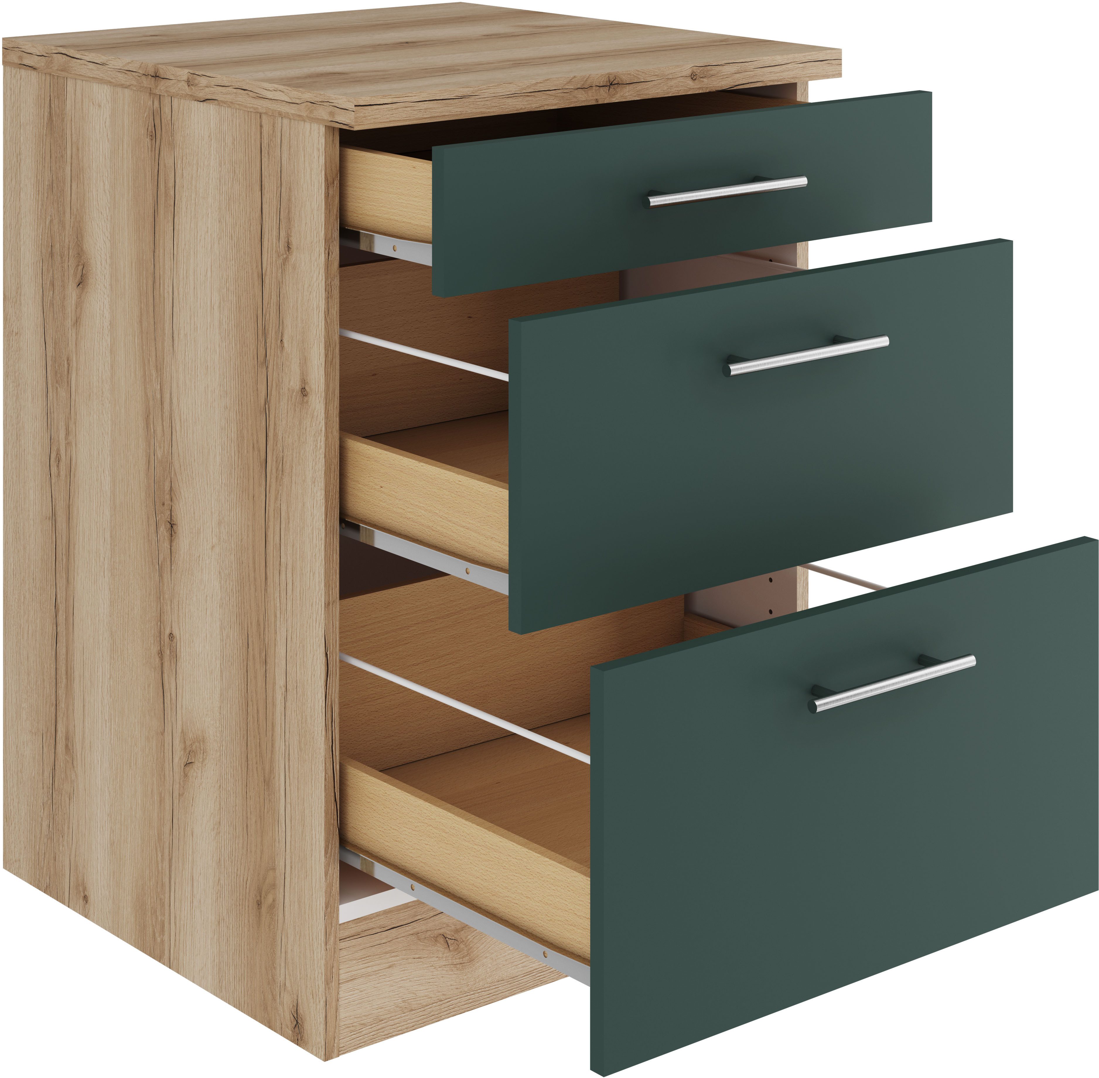 OPTIFIT Unterschrank Bella Breite 60 cm, 2 Auszüge, 1 Schubkasten