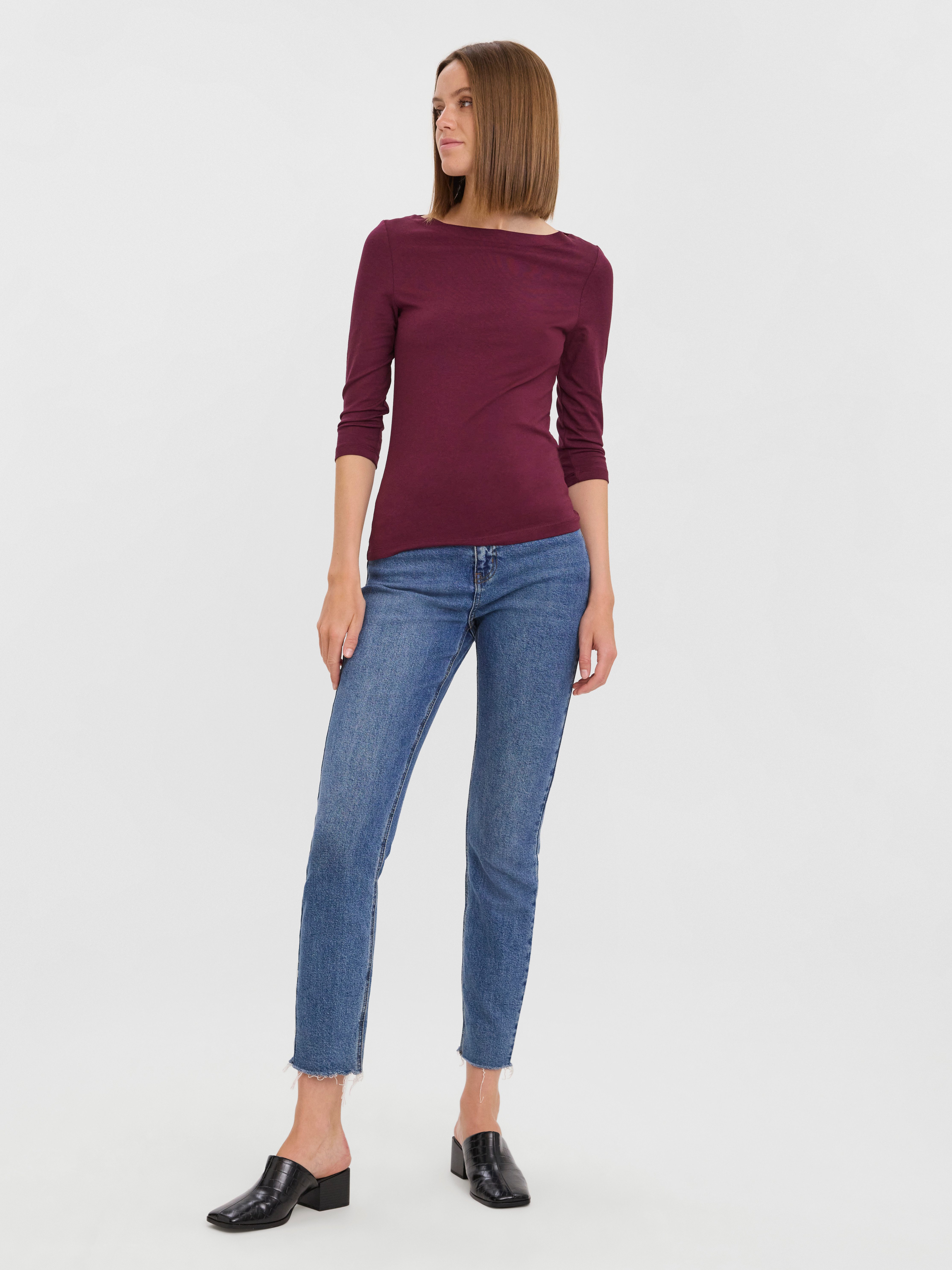 Vero Moda 3/4-Arm-Shirt VMPANDA MODAL 3/4 TOP JRS NOOS Baumwollmischung, regular fit