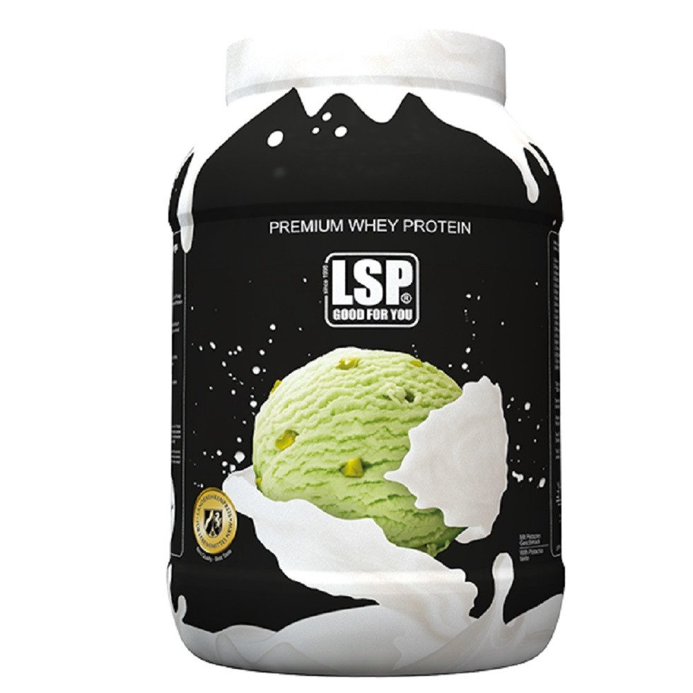 LSP Premium Сыворотка Eiweiß (1.800g) Protein Sport Shake Pistazie Muskeln Pulver, 1 er Packung, Dose à 1,00 St., Aus Weidenmilch hergestellt, reich an BCAAs