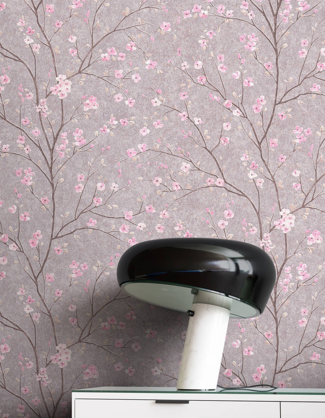 Newroom Vliestapete, Grau Tapete Floral Blumen günstig online kaufen