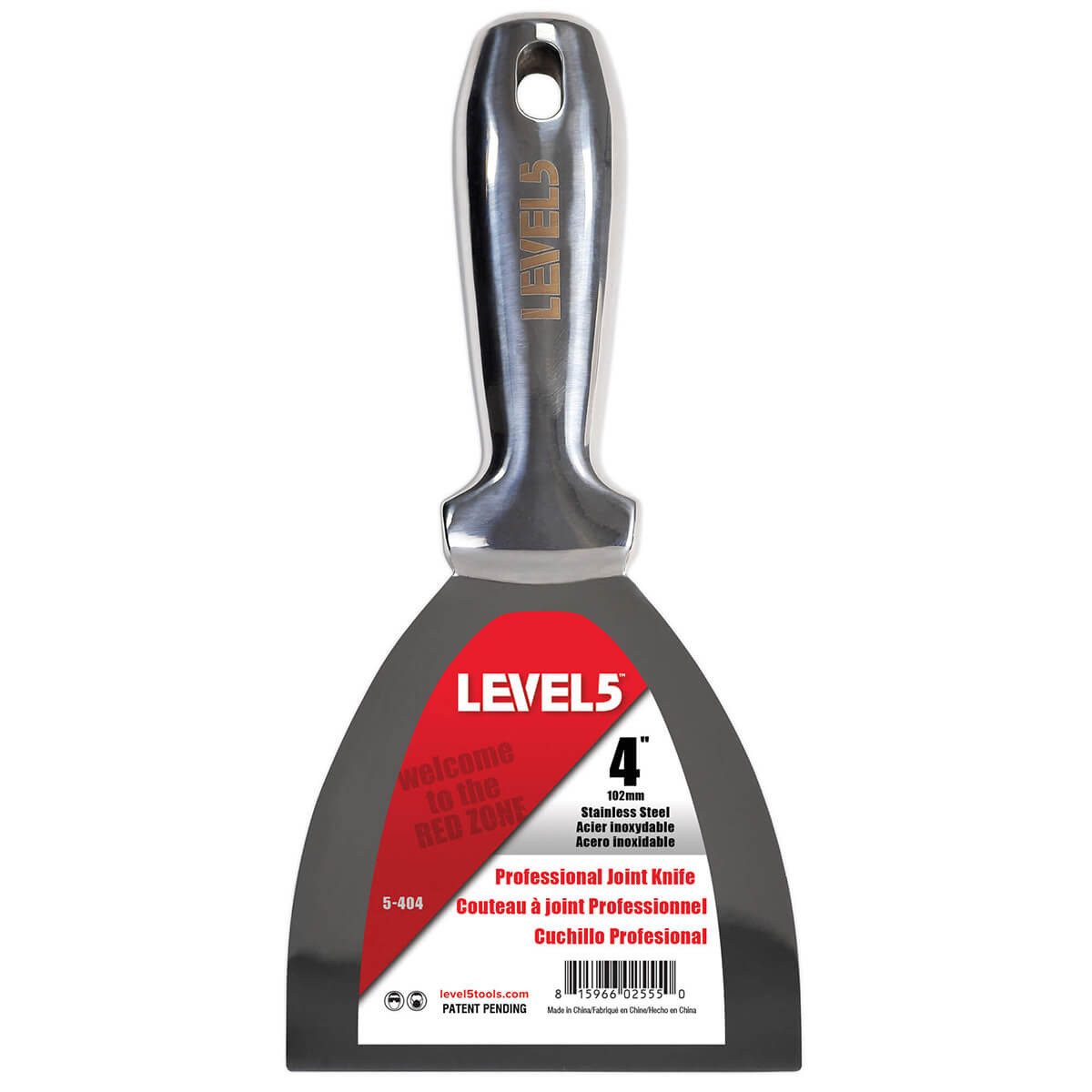 LEVEL5 Universalspachtel LEVEL5 Шпатель ganz aus Edelstahl Malerspachtel 102mm 5-404