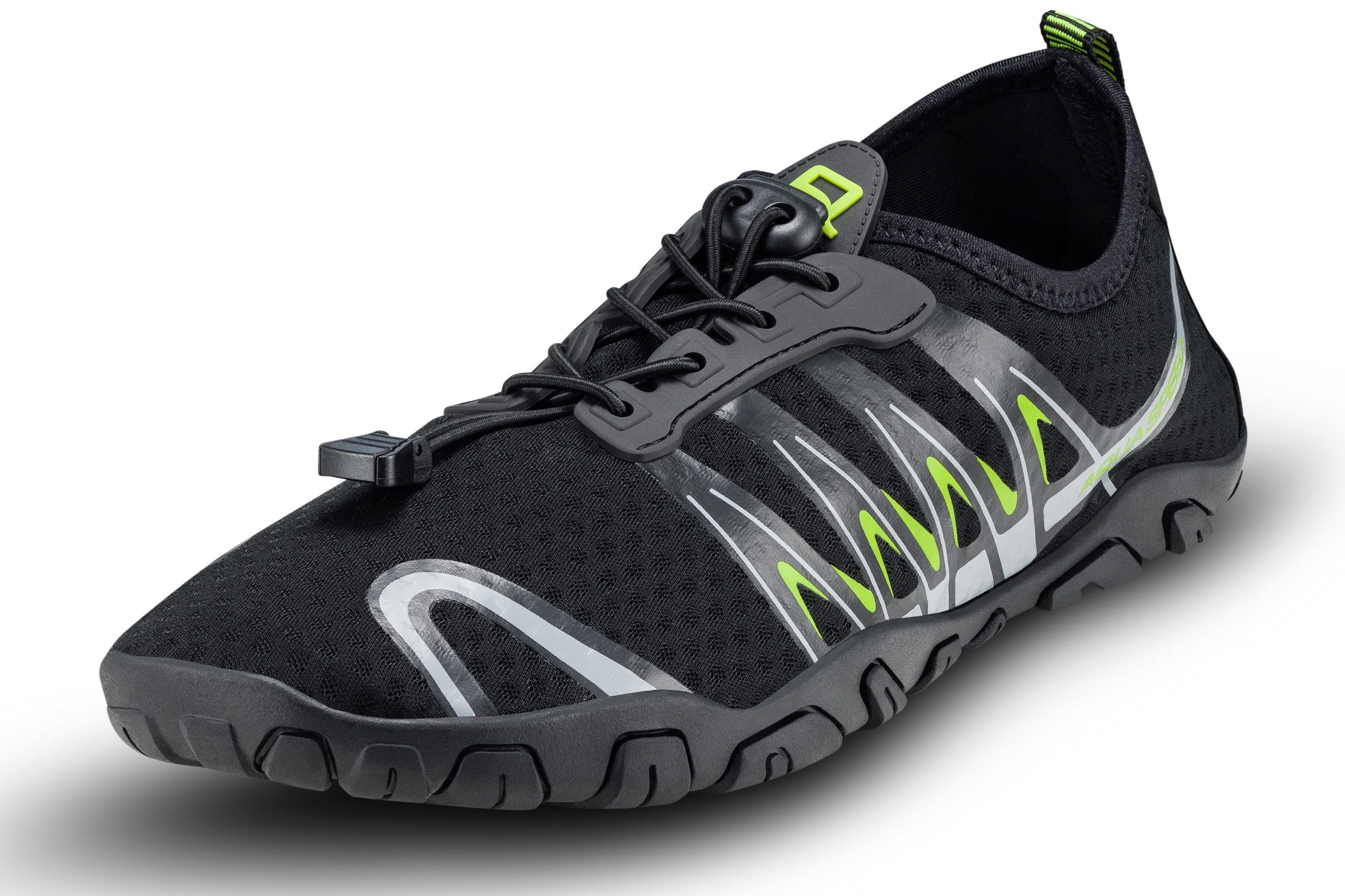 Aqua Speed Gekko Strandschuhe Gr. 46 – Schwarz/Grau mit Handtuchbeilage Wasserschuh (Strandschuhe mit Mesh-Oberfläche – weich & temperaturausgleichend) Thermenf – Bild 2 von 5