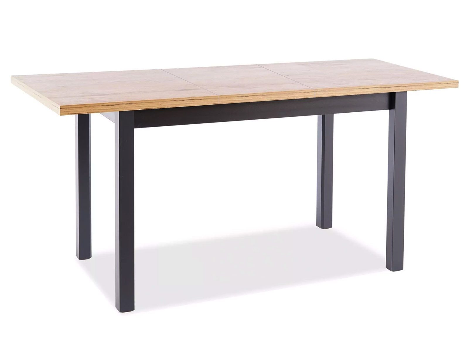 Feldmann-Wohnen Esstisch Adam (Tischplatte ausziehbar bis 140cm, 1-St., moderner Esstisch, Tischplattestäke 3,2cm), 100-140x60x75cm Eiche Artisan / schwarz
