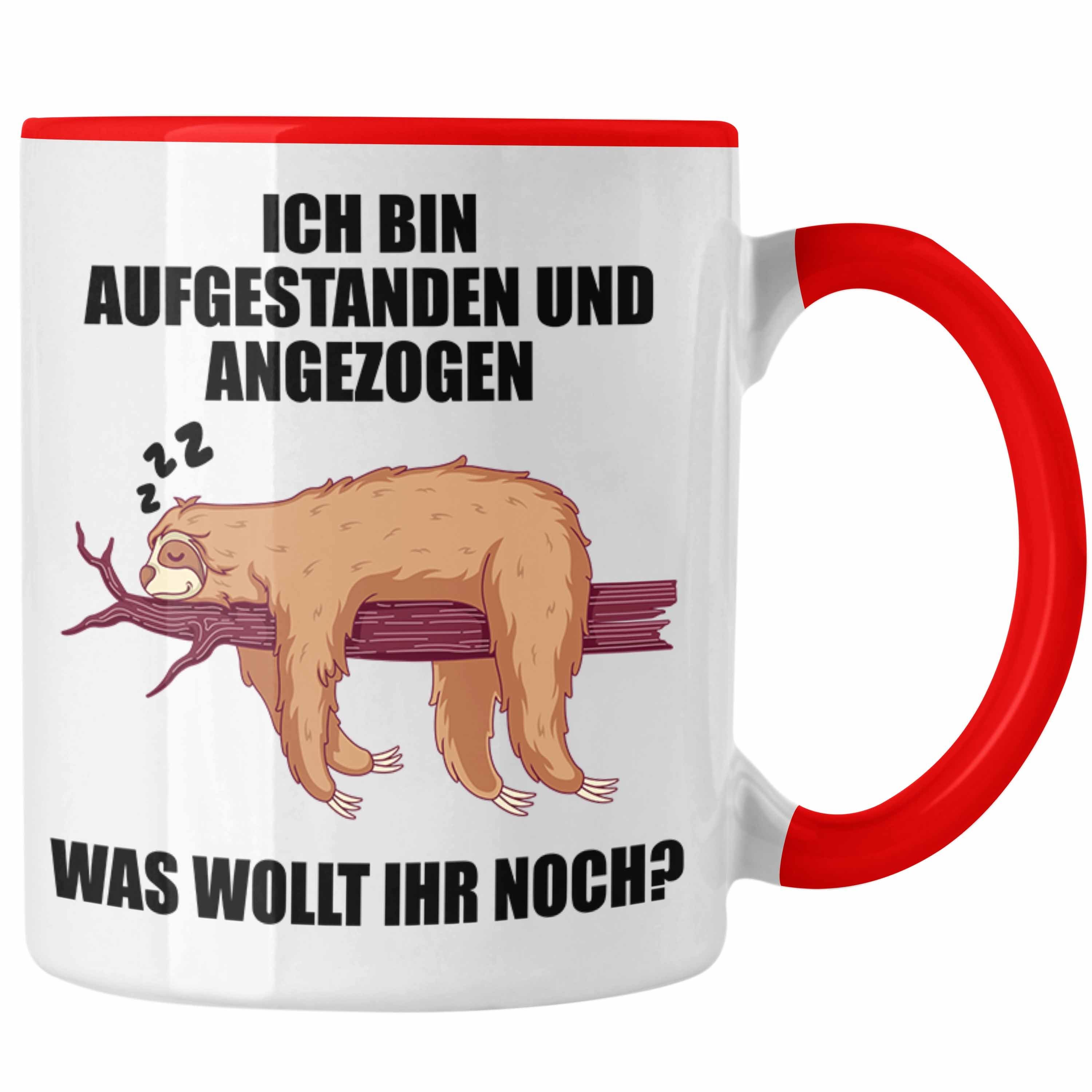 Trendation Tasse Trendation - Fauler Kollege Geschenk Arbeitskollege Lustige Tasse mit Sprüchen Kollegin Rot