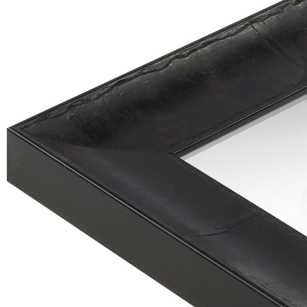 WANDStyle Wandspiegel H620, Schwarz, aus Massivholz im Antik Stil