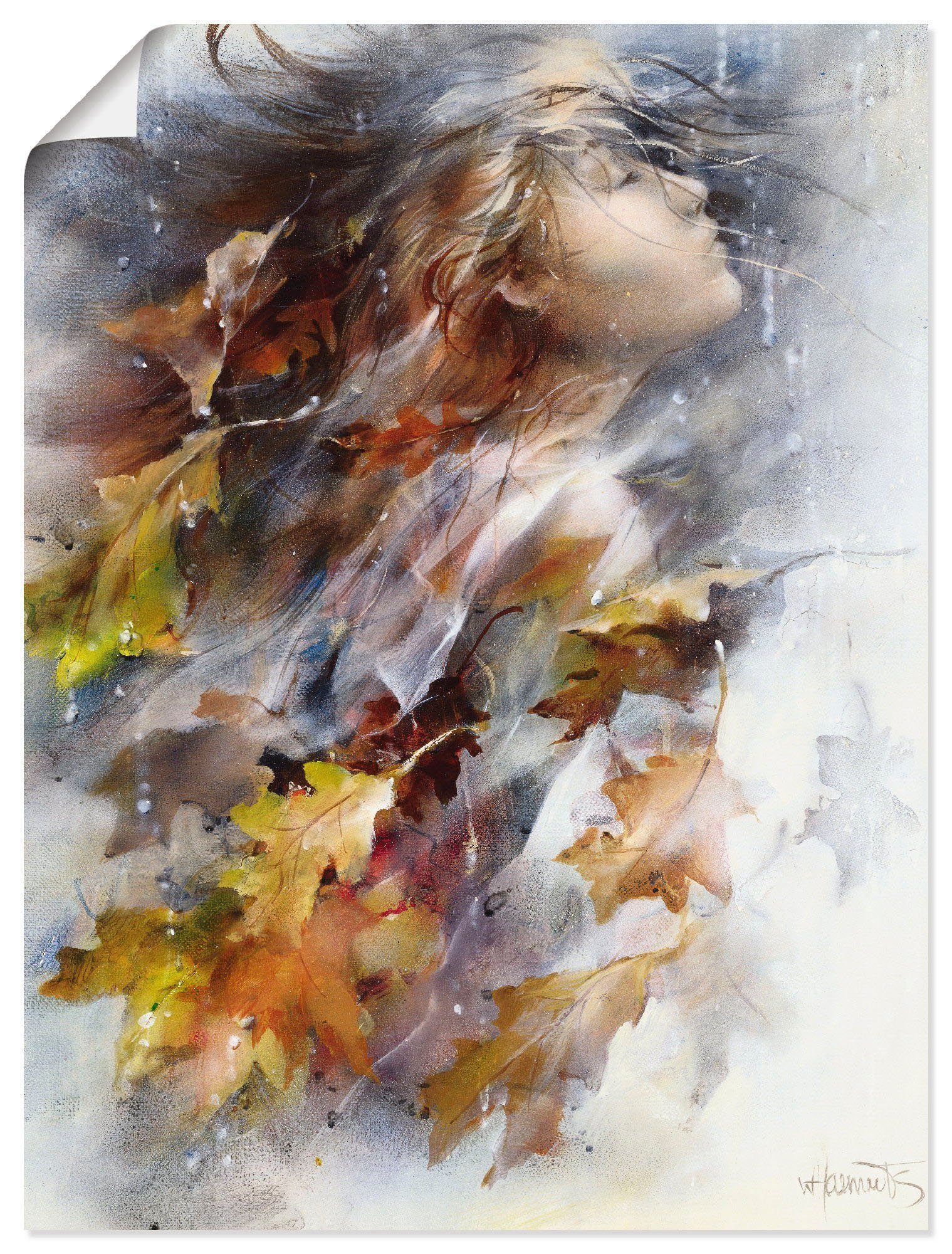 Artland Wandbild Herbst, Frau (1 St), als Leinwandbild, Poster in verschied. Größen