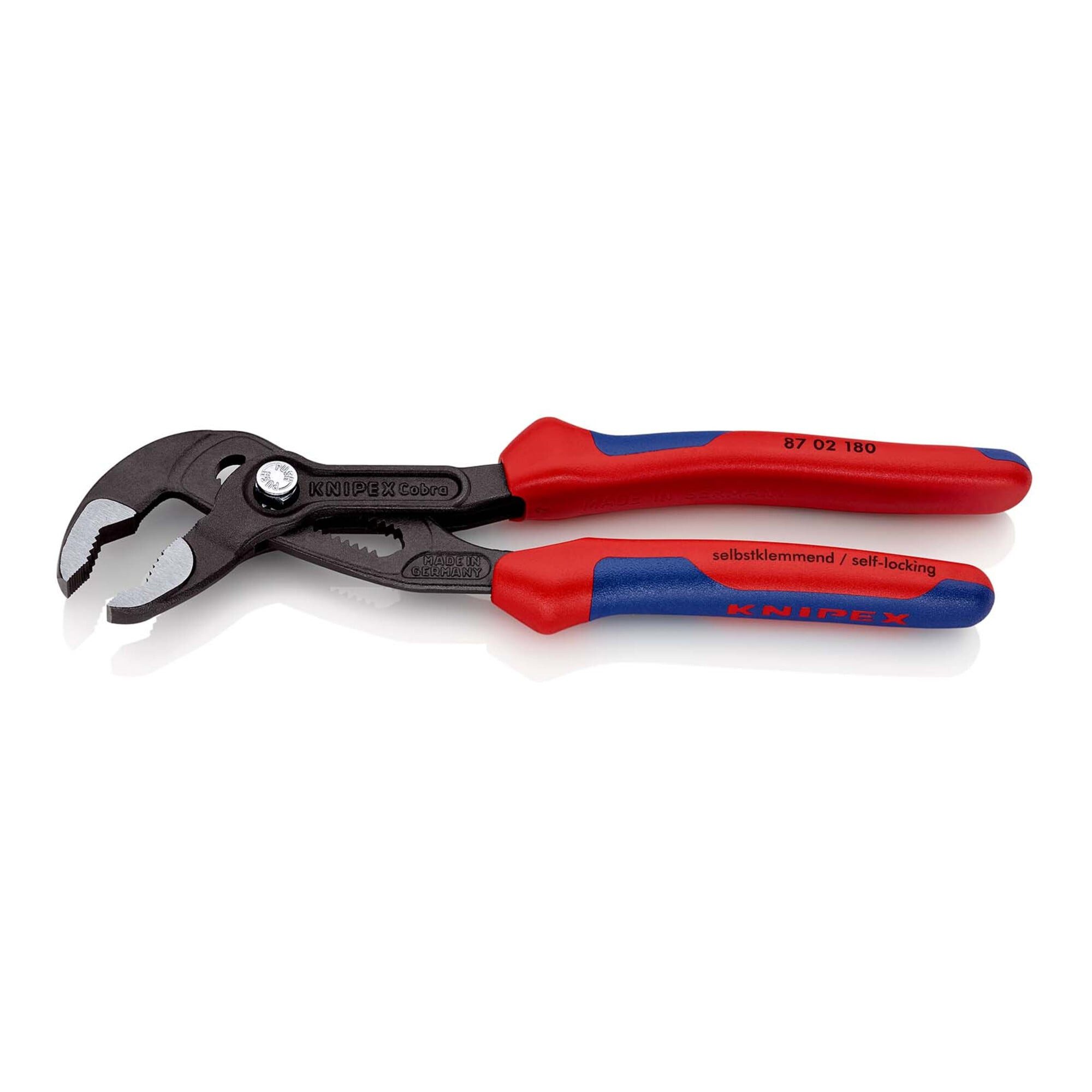 Knipex Wasserpumpenzange KNIPEX 87 02 180 Cobra® Hightech-Wasserpumpenzange mit Mehrkomponenten