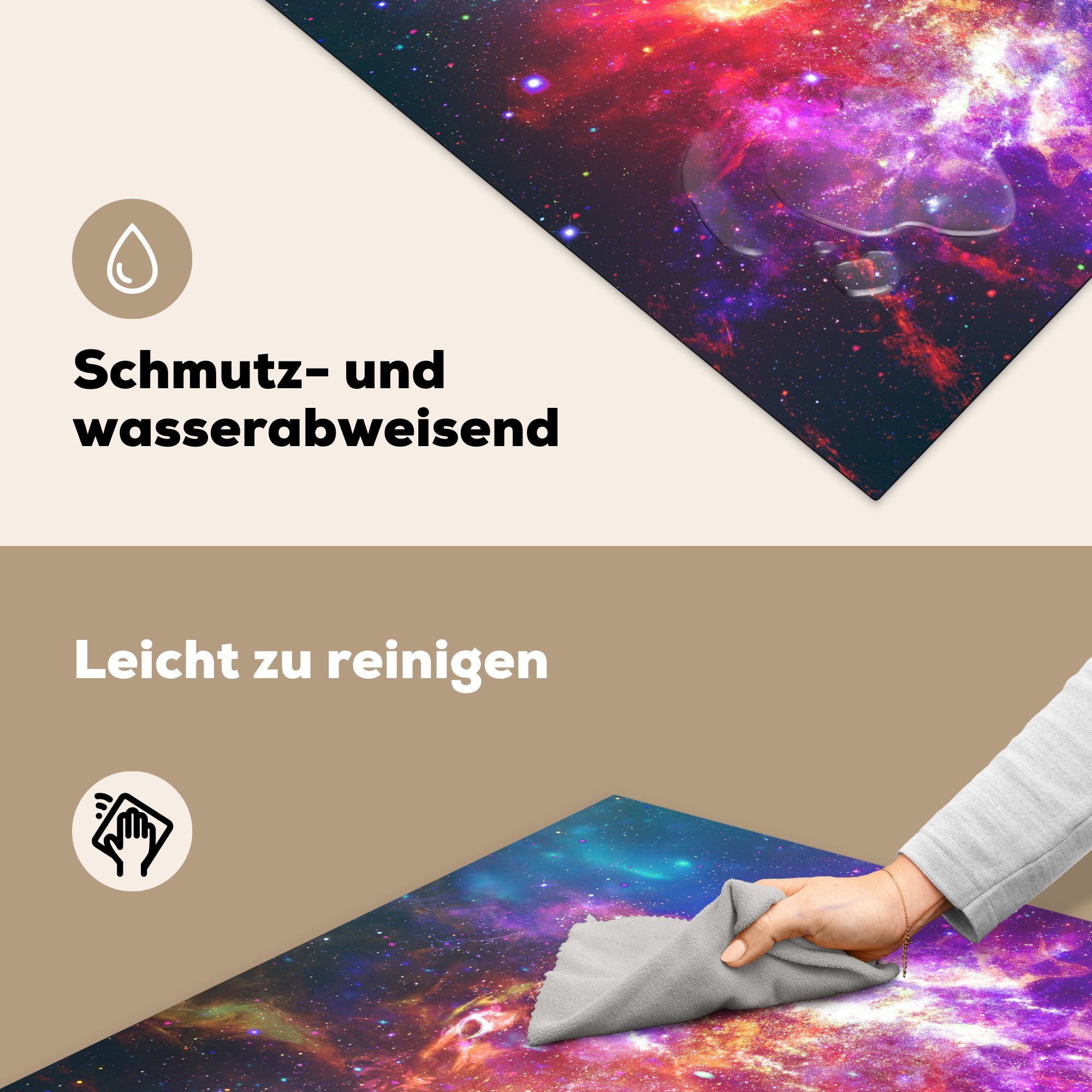 cm, (1 - MuchoWow Sterne, Universum für Ceranfeldabdeckung, küche Arbeitsplatte 78x78 Vinyl, Farben Herdblende-/Abdeckplatte tlg), -