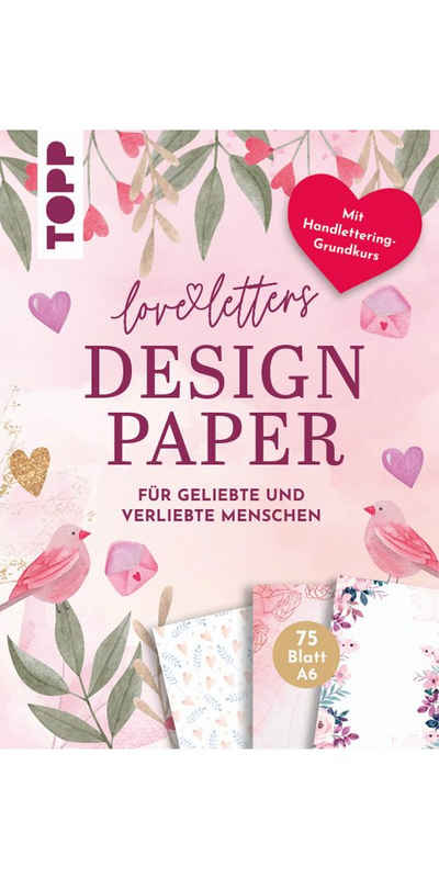 Topp Motivpapier Handlettering Design Paper Block, Love Letters A6