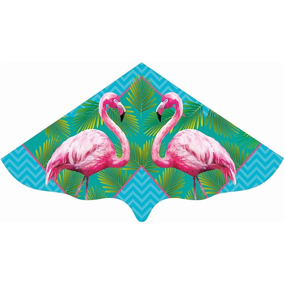 Günther Flug-Drache Flamingos, 115 x 63 cm, mit Wickelgriff, für Kinder ab 4 Jahren