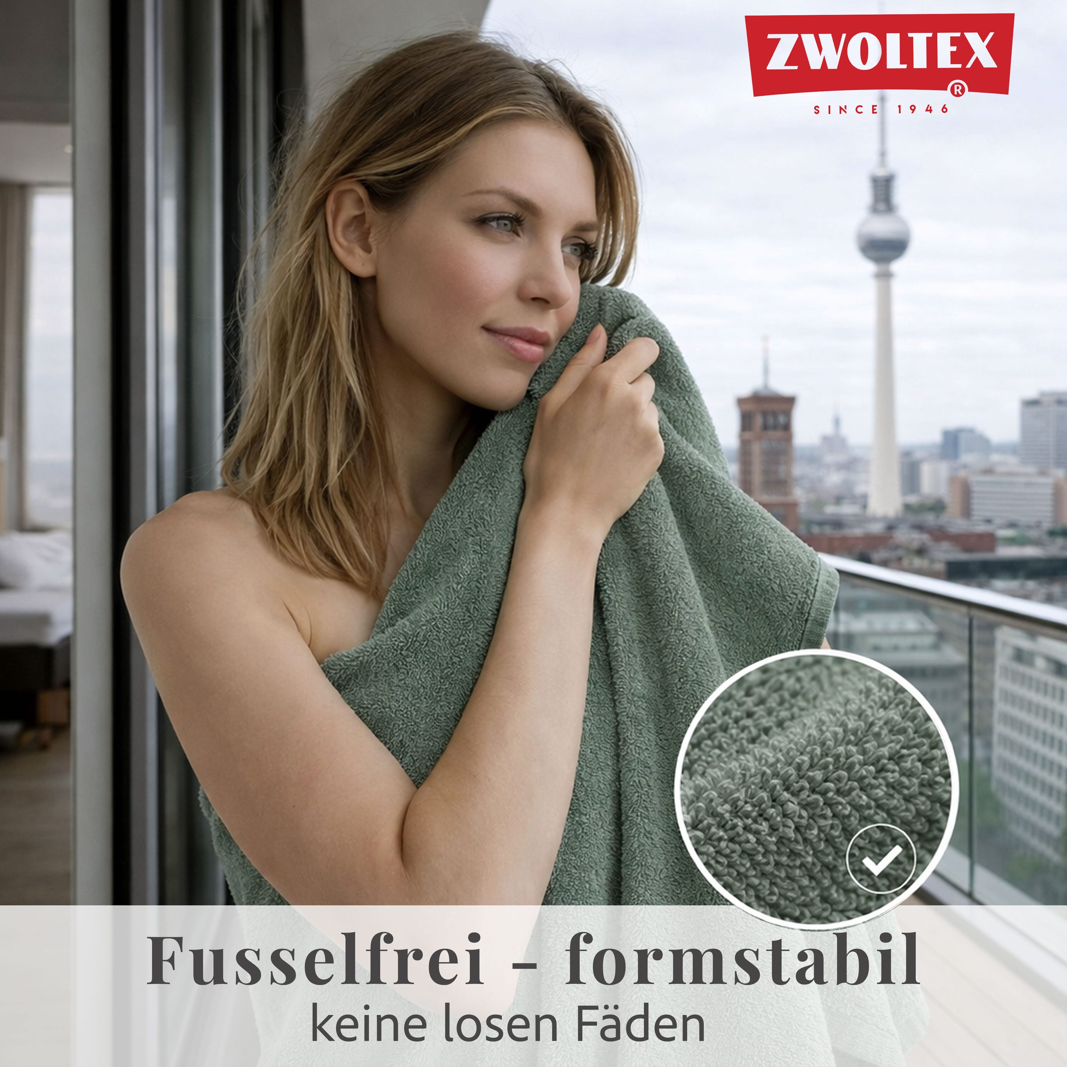 Zwoltex Handtücher 650g/m² weiche Gästetücher Set saugstark Baumwolle Grün, (GOTS Bio Baumwolle OEKO-TEX zertifiziert Gästetücher 4x30x50), Besonders flauschige Oberfläche für angenehme Nutzung im Alltag