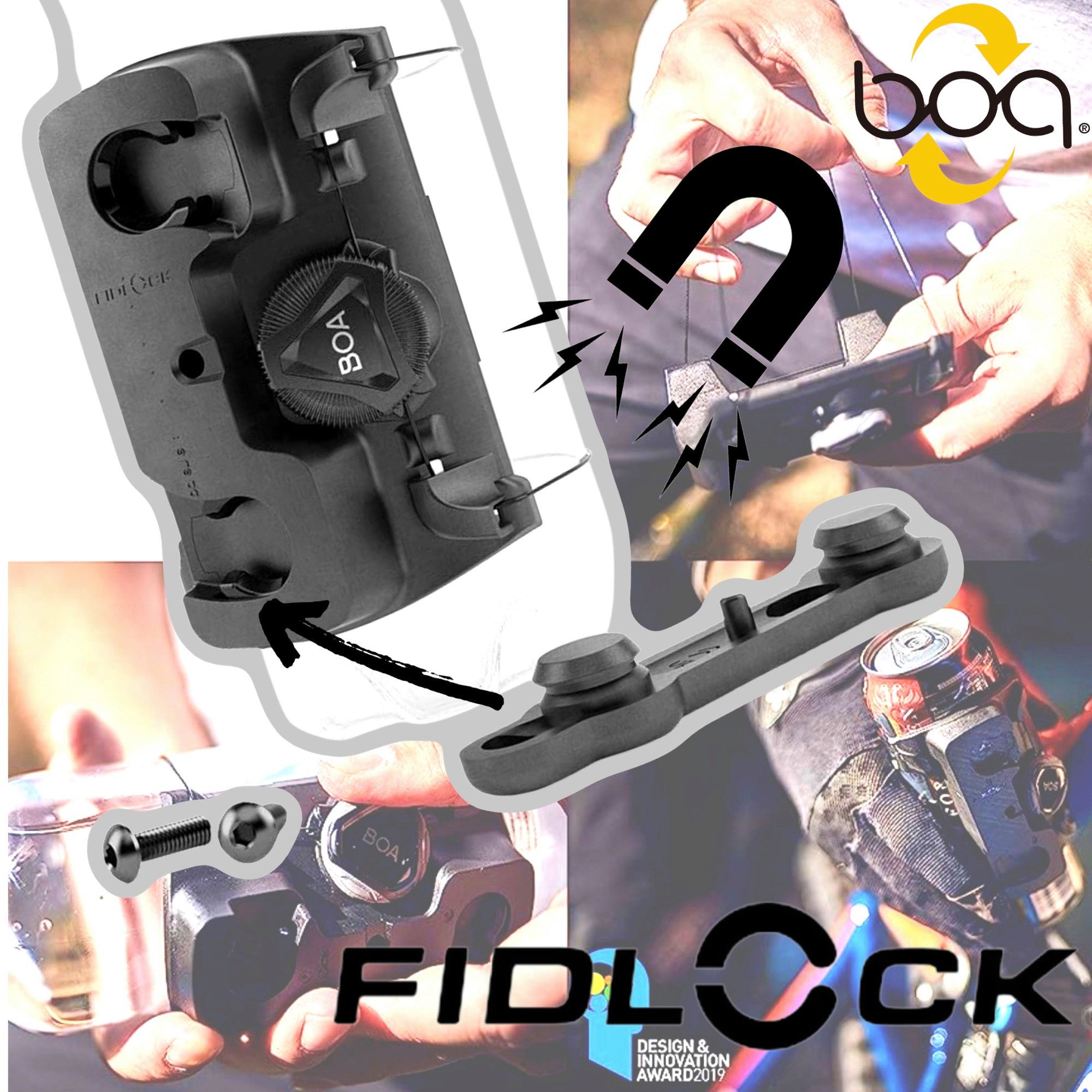 Fidlock Fahrrad-Flaschenhalter Fidlock Twist Universal PE BOA Trinkflaschenhalter magnetisch