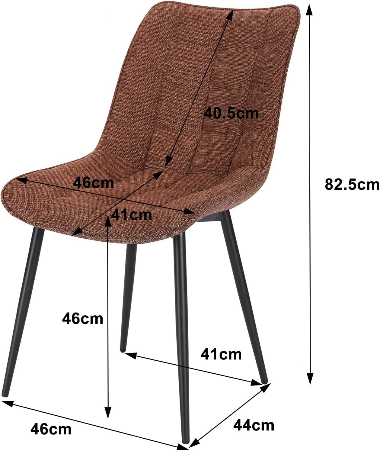 Woltu Esszimmerstuhl (Set, 2 St), Stuhl, ergonomischer belastbar 120 kg