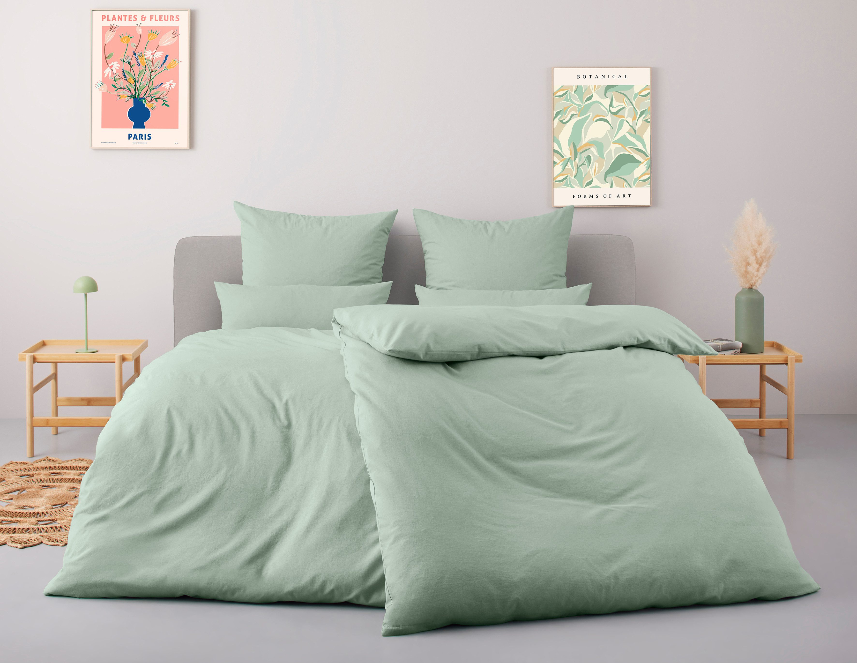 OTTO home Bettwäsche Luisa, Baumwoll-Leinen Mix, 2 teilig, 4 Qualitäten für dein perfektes Schlafgefühl (von Komfort bis Premium)