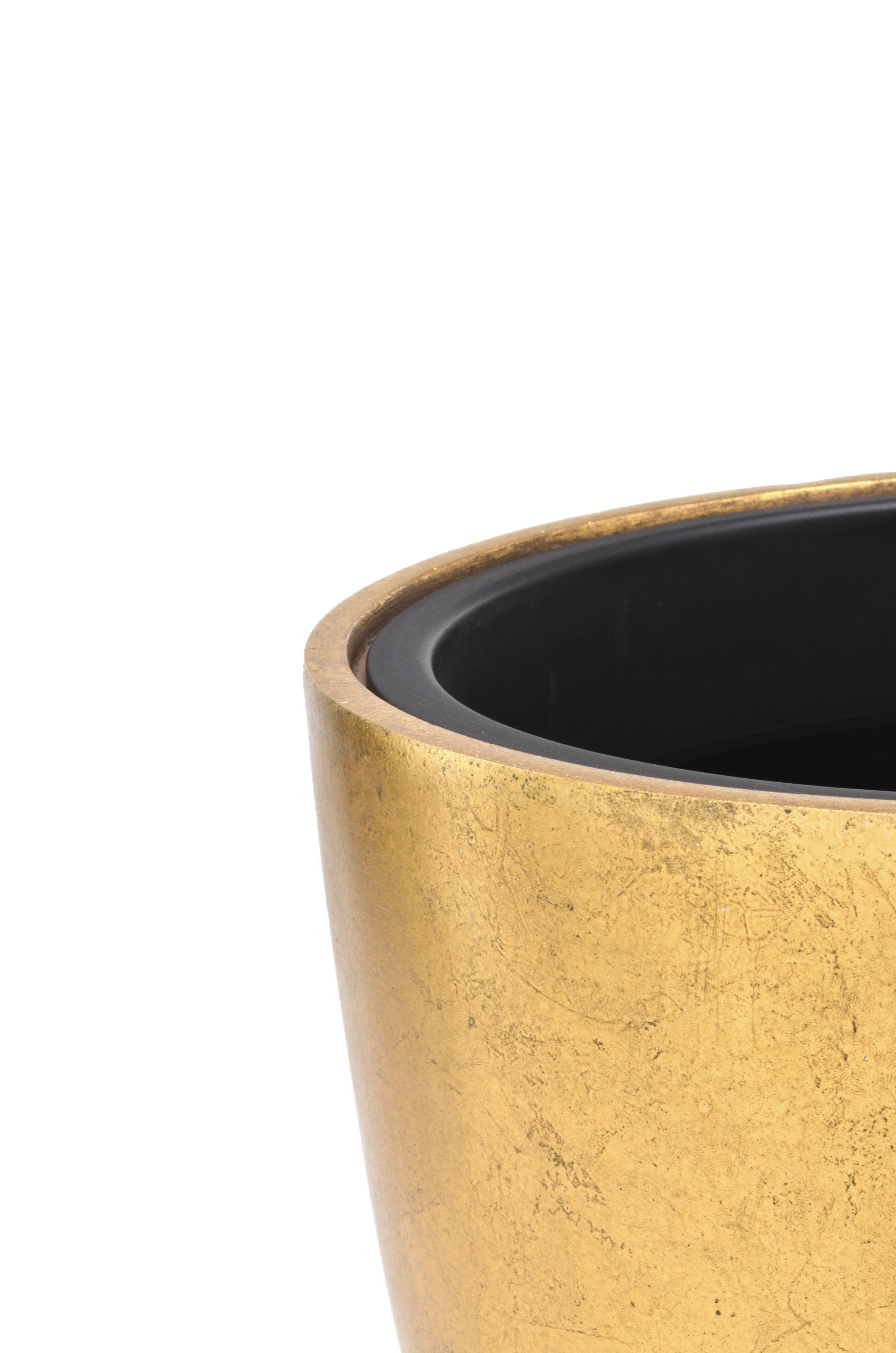 Flingora Pflanzkübel Faye, mit Einsatz - Fiberglas - Indoor - Gold - Ø 40 c günstig online kaufen