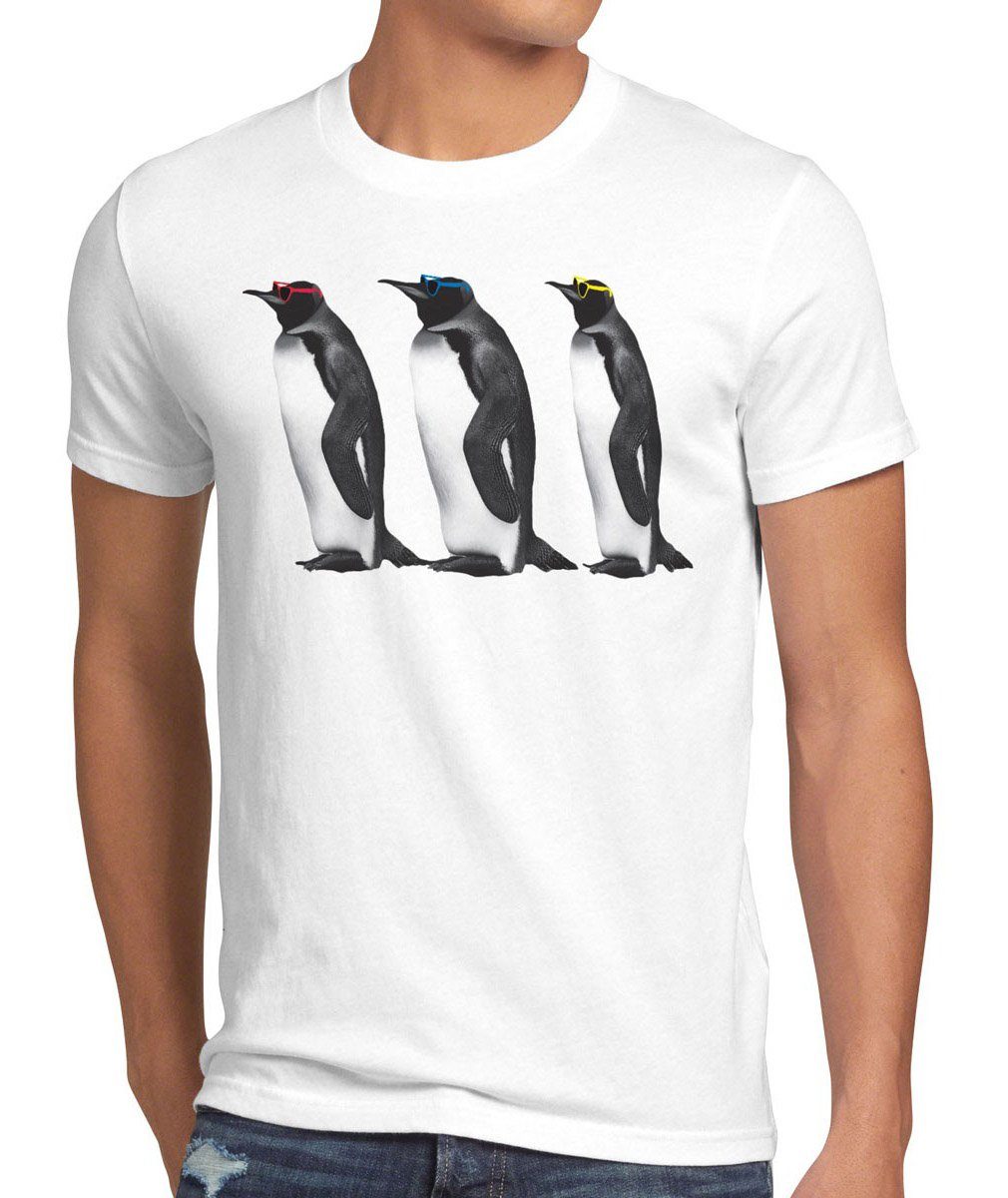 style3 Print-Shirt Herren T-Shirt Penguins Leonard big bang sheldon cooper pinguin the theory polar weiß | T-Shirts