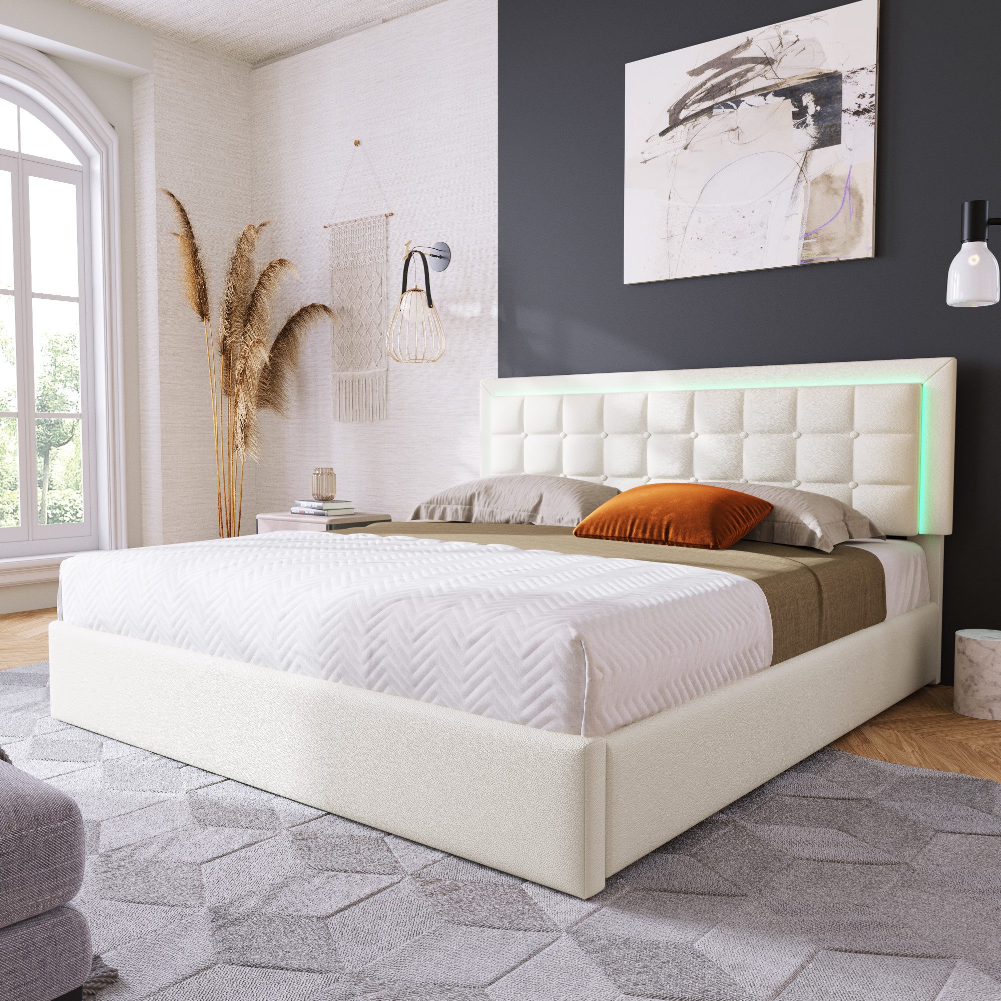 STILVORA Polsterbett 160x200 Bettgestell Doppelbett mit günstig online kaufen