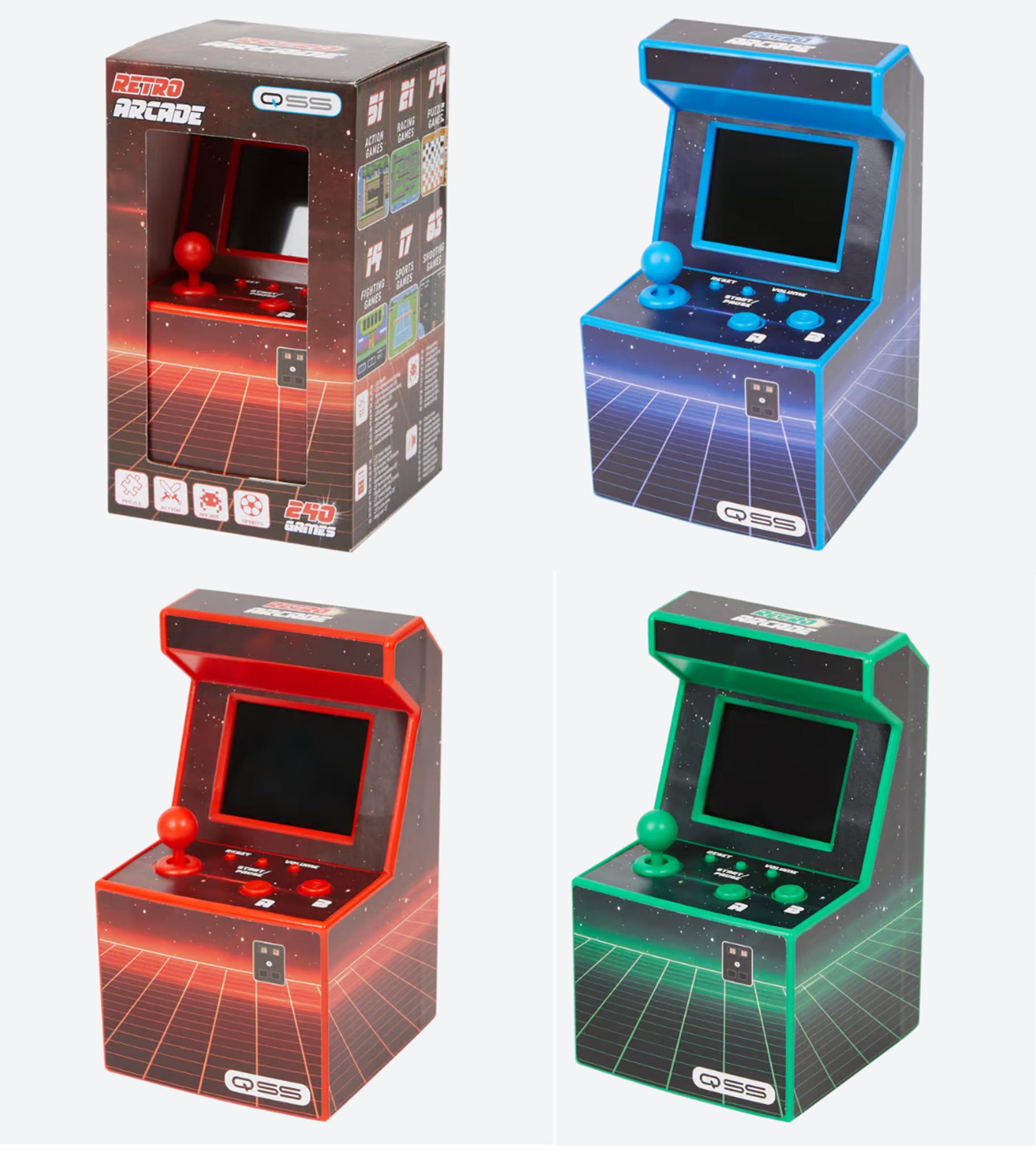 Arcade Game LCD-Bildschirm 240 Games Pocket Spielcomputer Retro