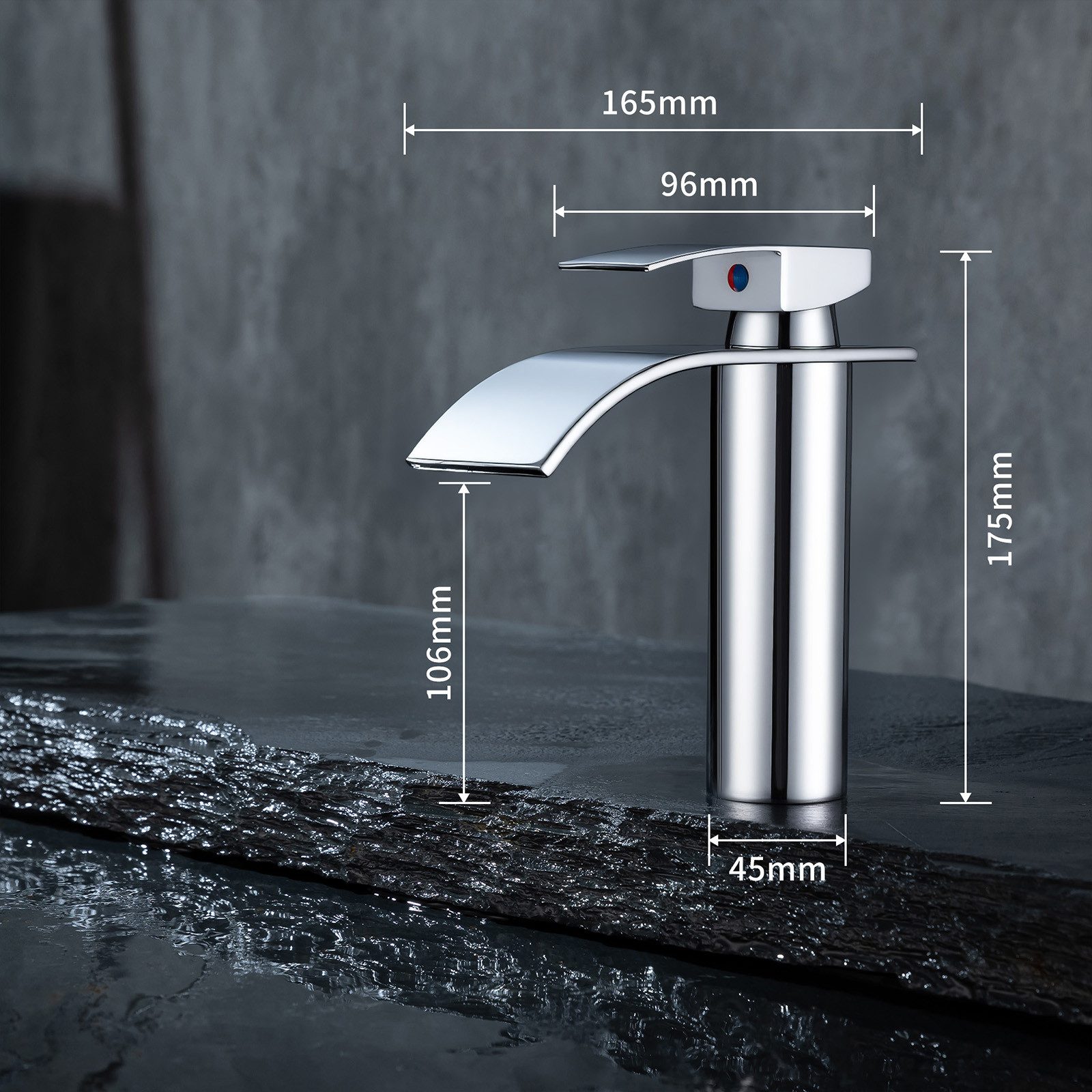 HOMELIVE Waschtischarmatur Wasserfall Wasserhahn Waschbeckenarmatur Einhand günstig online kaufen