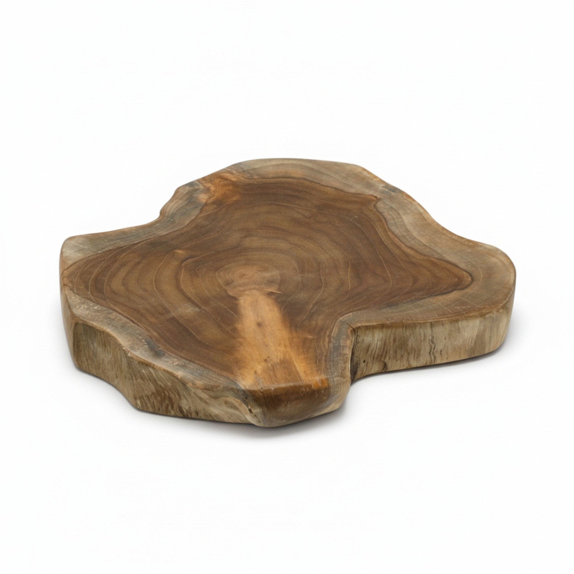 Meinposten Dekoteller Baumscheibe Teak Scheibe Holzscheibe Untersetzer Holz Massiv Rustikal (1 St)