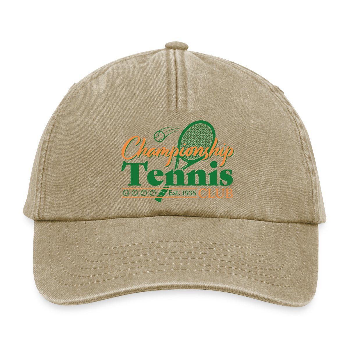 Spreadshirt Baseball Cap Championship Tennis Club Retro Print Geschenk Vintage Cap (1-St)