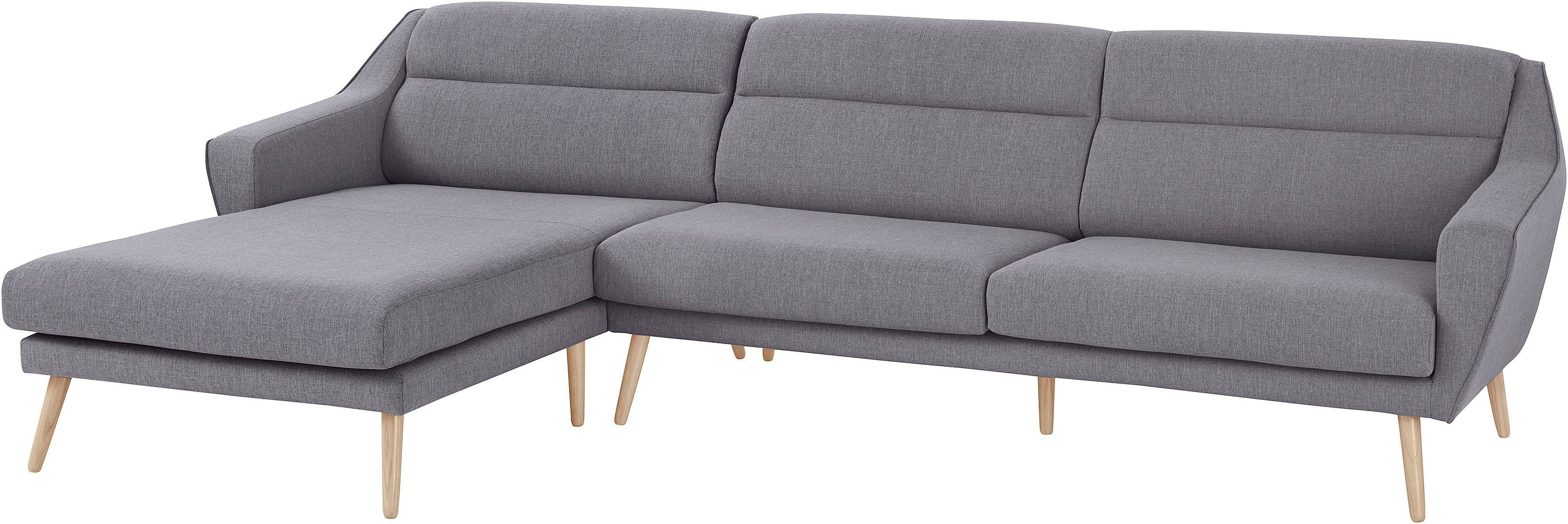 andas Ecksofa "Bille L-Form" mit Naht im Rückenkissen und Beinen aus Eichen günstig online kaufen