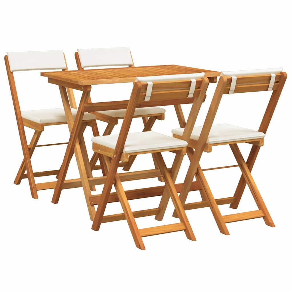 vidaXL Gartenlounge-Set Bistrogarnitur 5 stk. Öl-Natur Massivholz, (5-tlg)