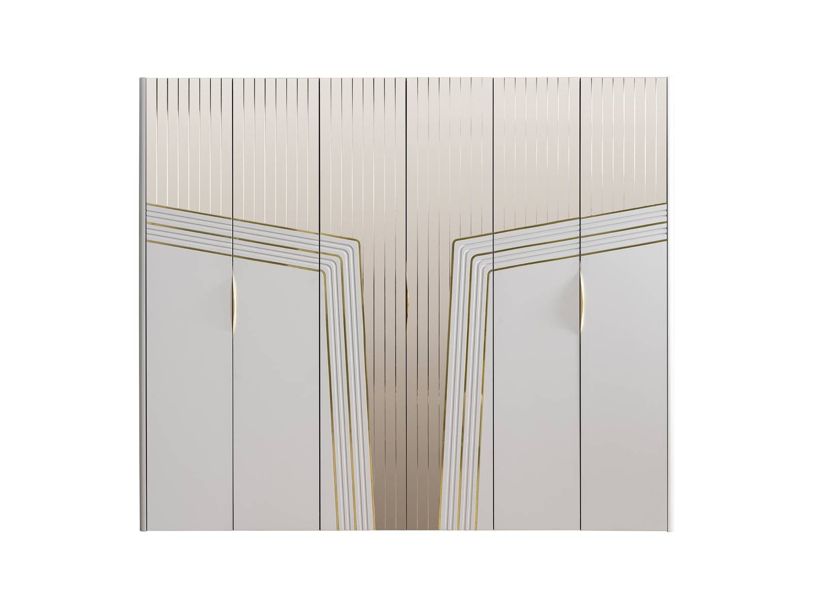 JVmoebel Kleiderschrank Eleganter weißer Holzschrank mit Scharniertüren und Schubladen (1-St., 1x Kleiderschrank) Made in Europa