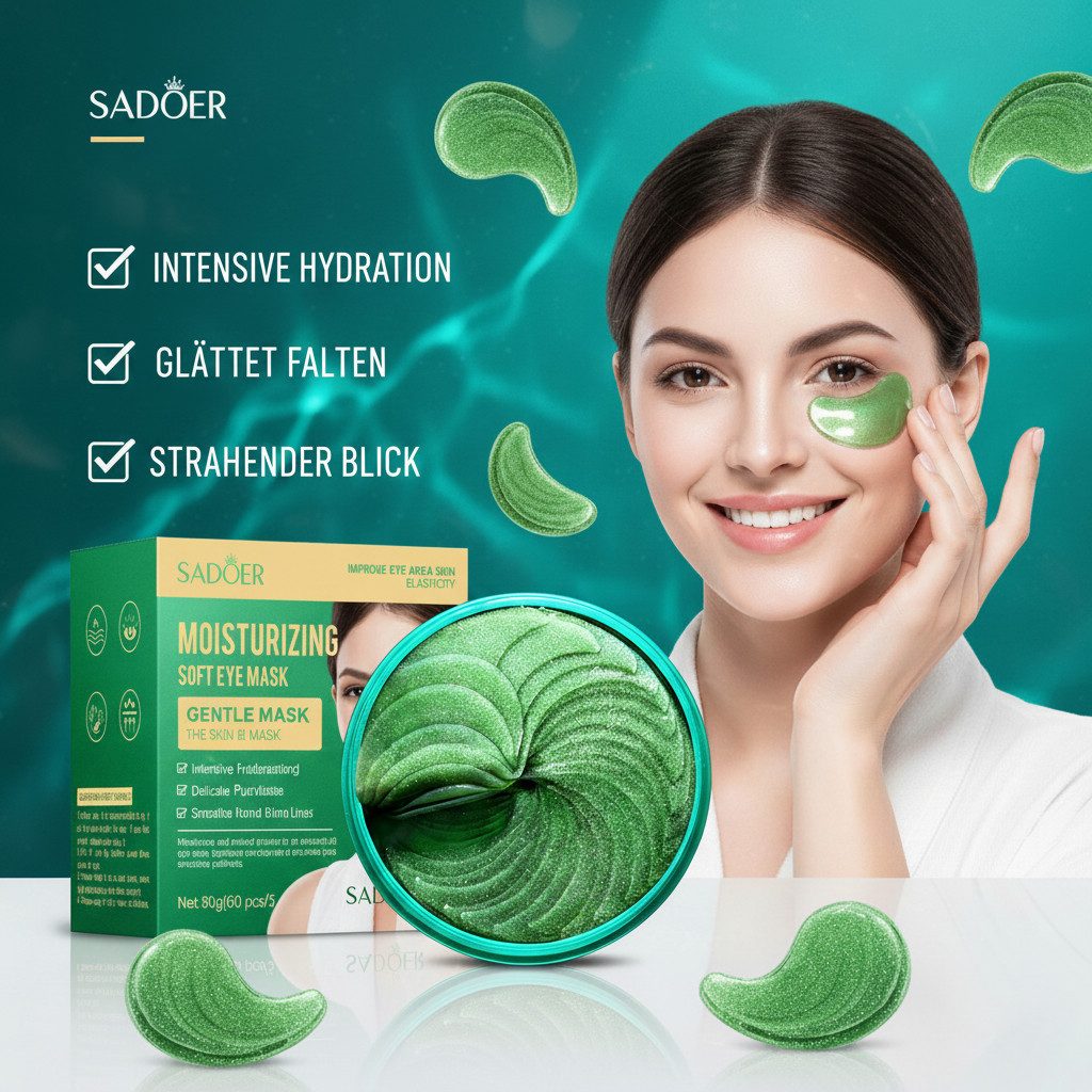 Montegoni Augenpads gegen Augenringe und Schwellungen, Anti Aging, Beruhigende, Augenmaske, 60 Stück Augen Pads, Augenpflege Pads gegen Falten, Augenmaske Anti-Falten Wirkung