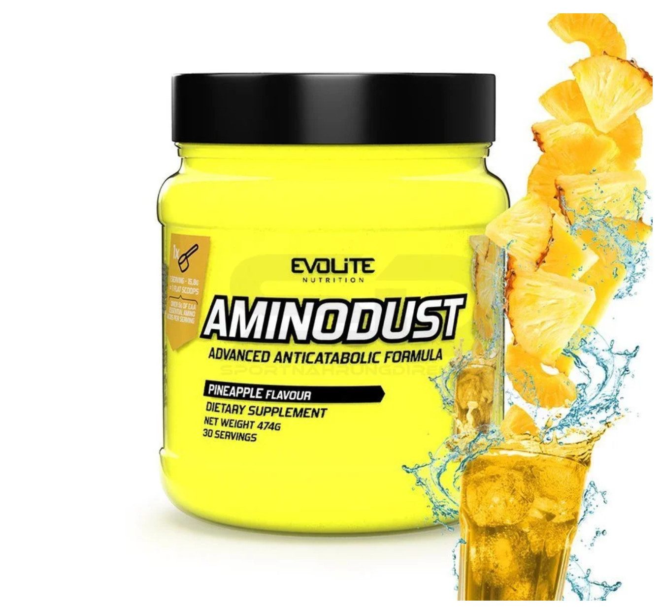 Evolite Nutrition EVOLITE® AMINODUST Vitamine Aminosäuren 474g Pulver EAA Pulver, 1 er Einzelpackung à 1 St., 474 g, EAA und BCAA, Vitamine enthalten. In Pulveform