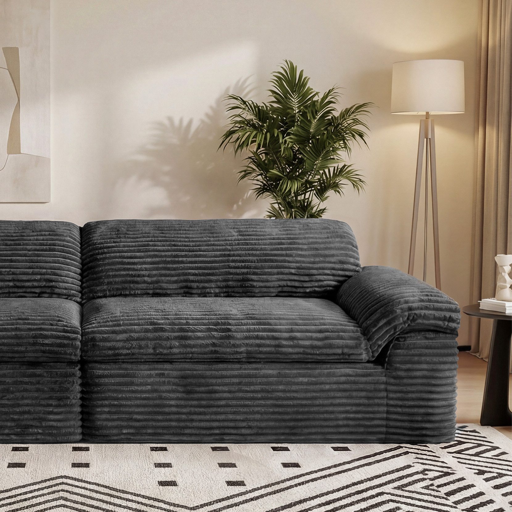 Vesgantti Big-Sofa Vesgantti 260 cm Boneless Sofa, 3-Sitzer Cord Couch aus Vollschaum