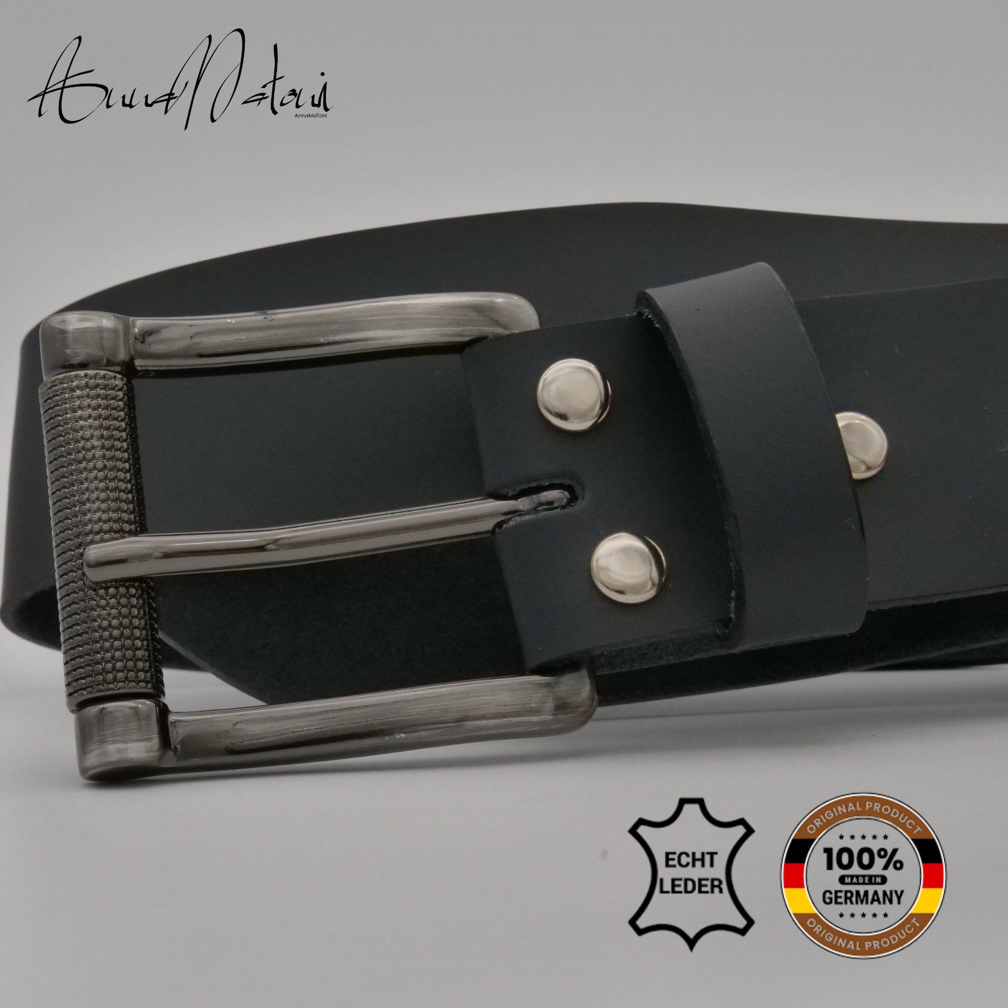 AnnaMatoni Ledergürtel AnnaMatoni Herren Ledergürtel Zeitloses Design Gürtel 4cm breit