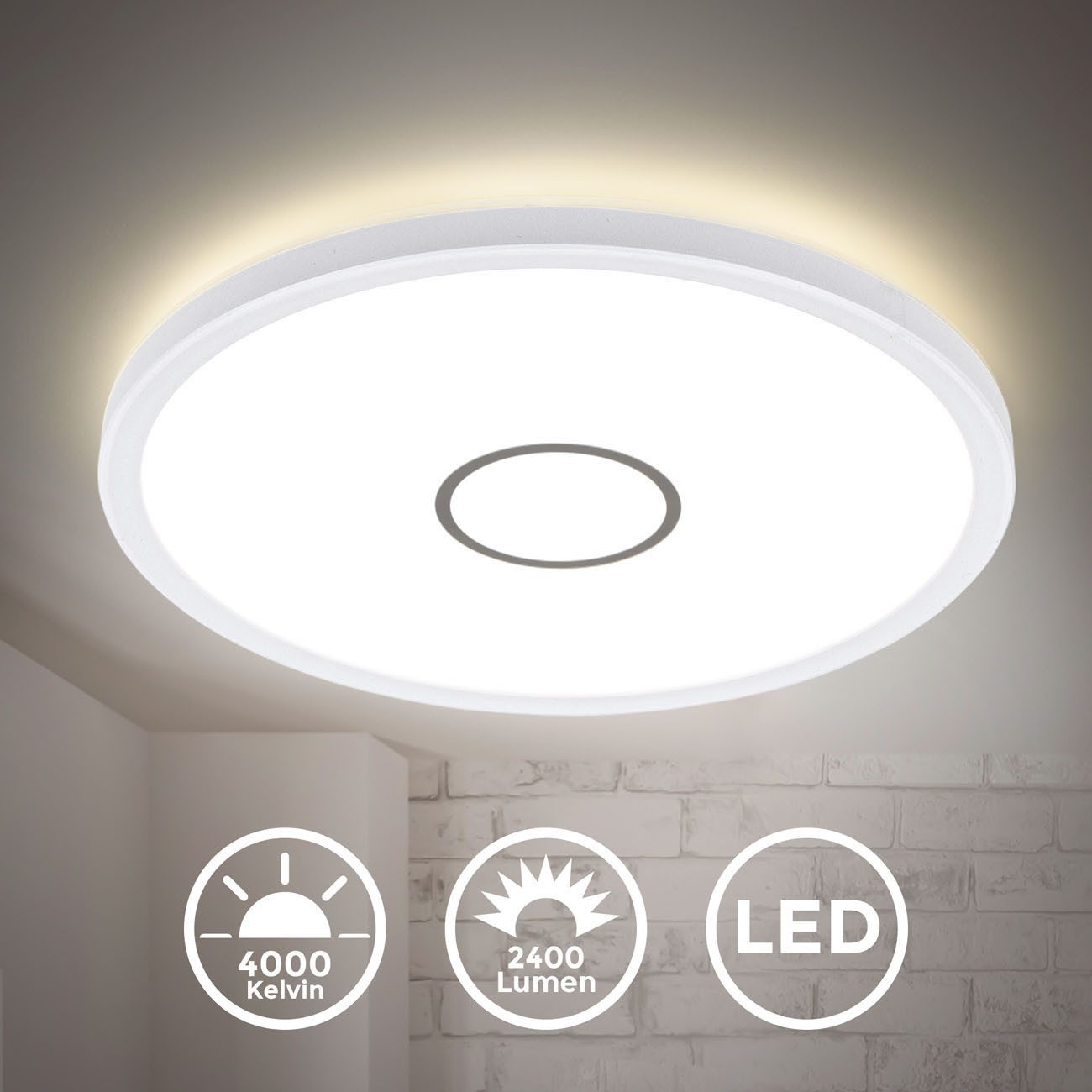 B.K.Licht Deckenleuchte LED Deckenlampe modern Panel flach eckig 29x29cm Bü günstig online kaufen