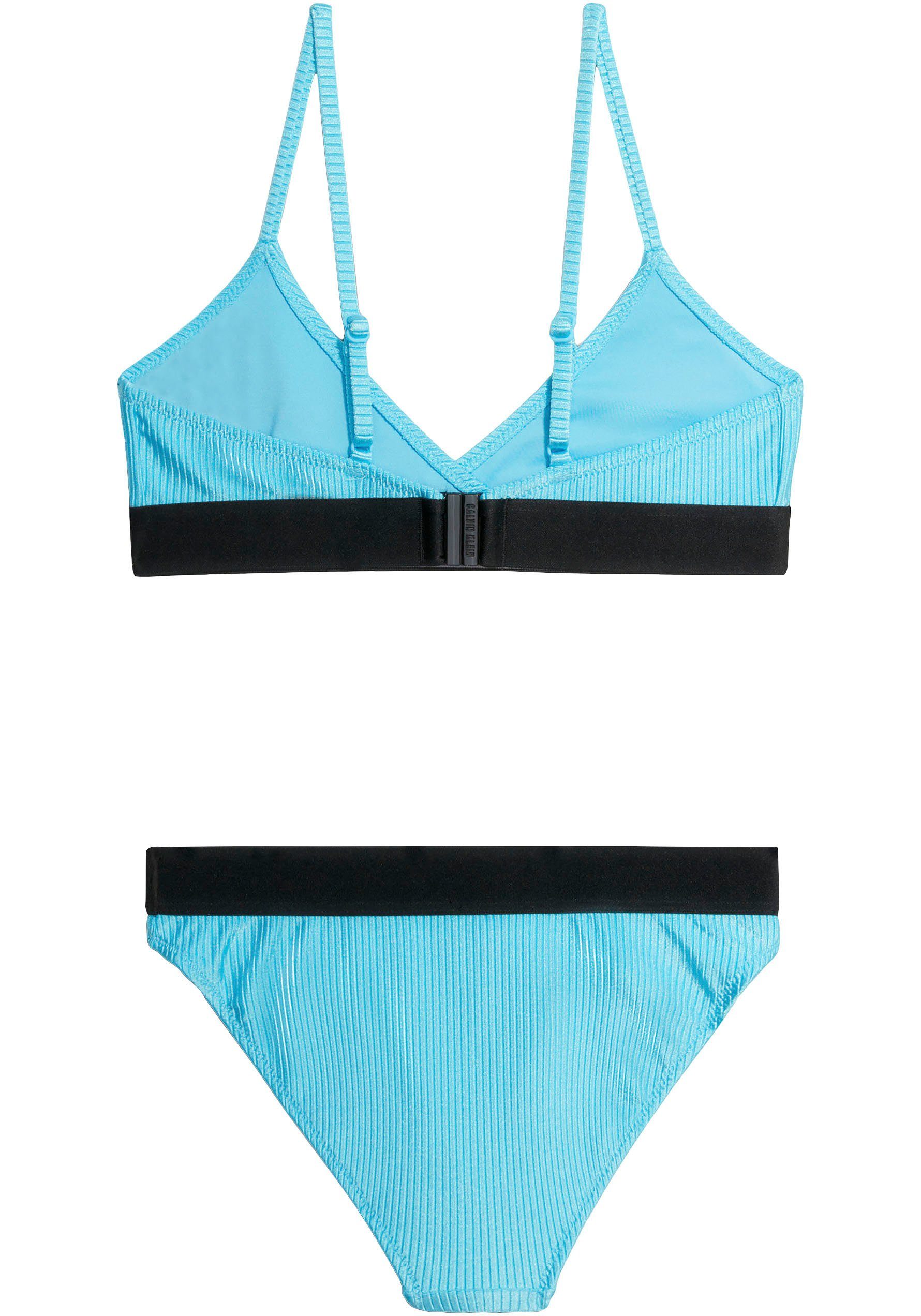 BIKINI Swimwear SET TRIANGLE Triangel-Bikini Calvin Klein Blue_Tide Markenlabel (2-St) mit CROSSOVER
