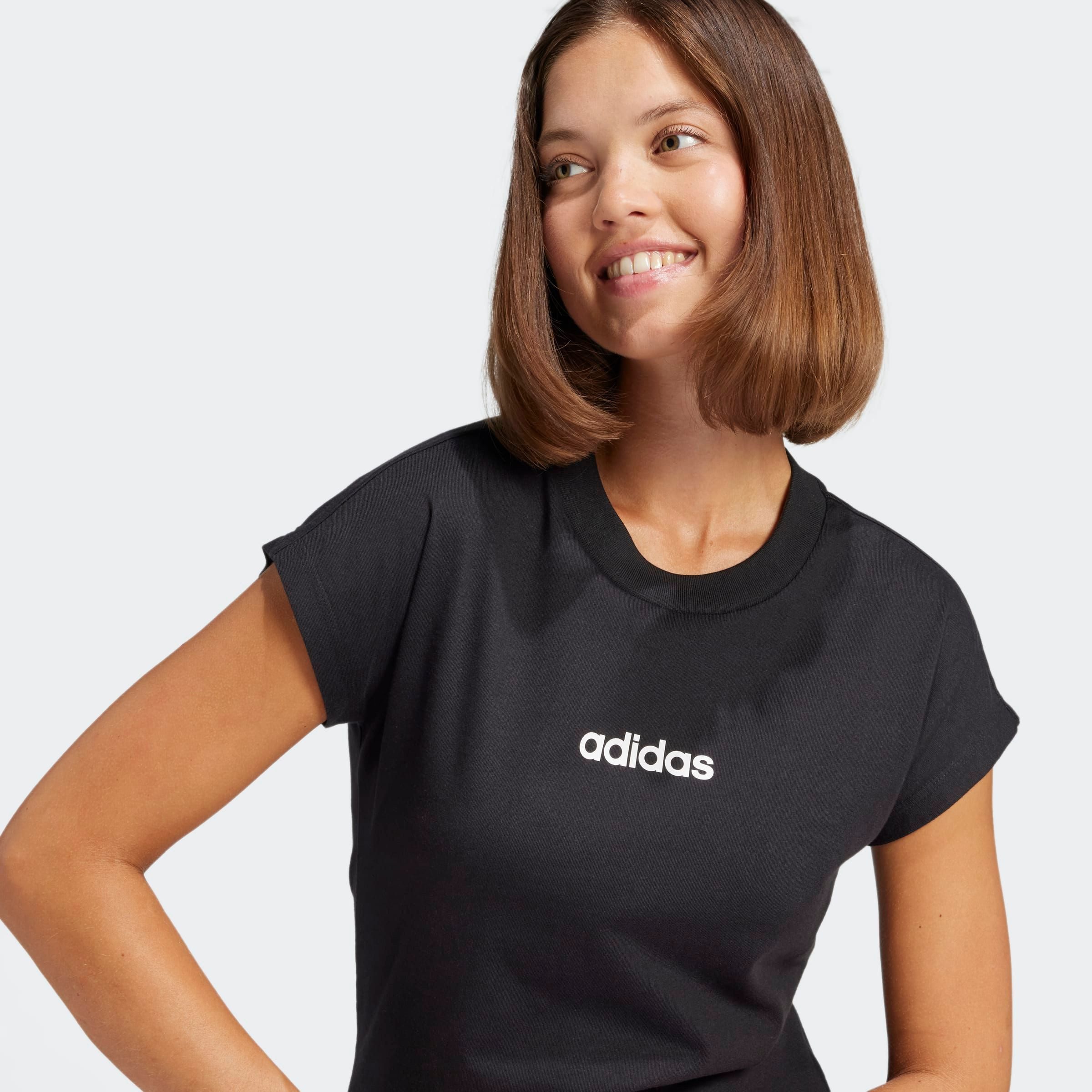 adidas Sportswear T-Shirt ESSENTIALS LINEAR COTTON sportlicher Stil, Kurzarm, ohne Verschluss, aus Baumwolle – Bild 5 von 5