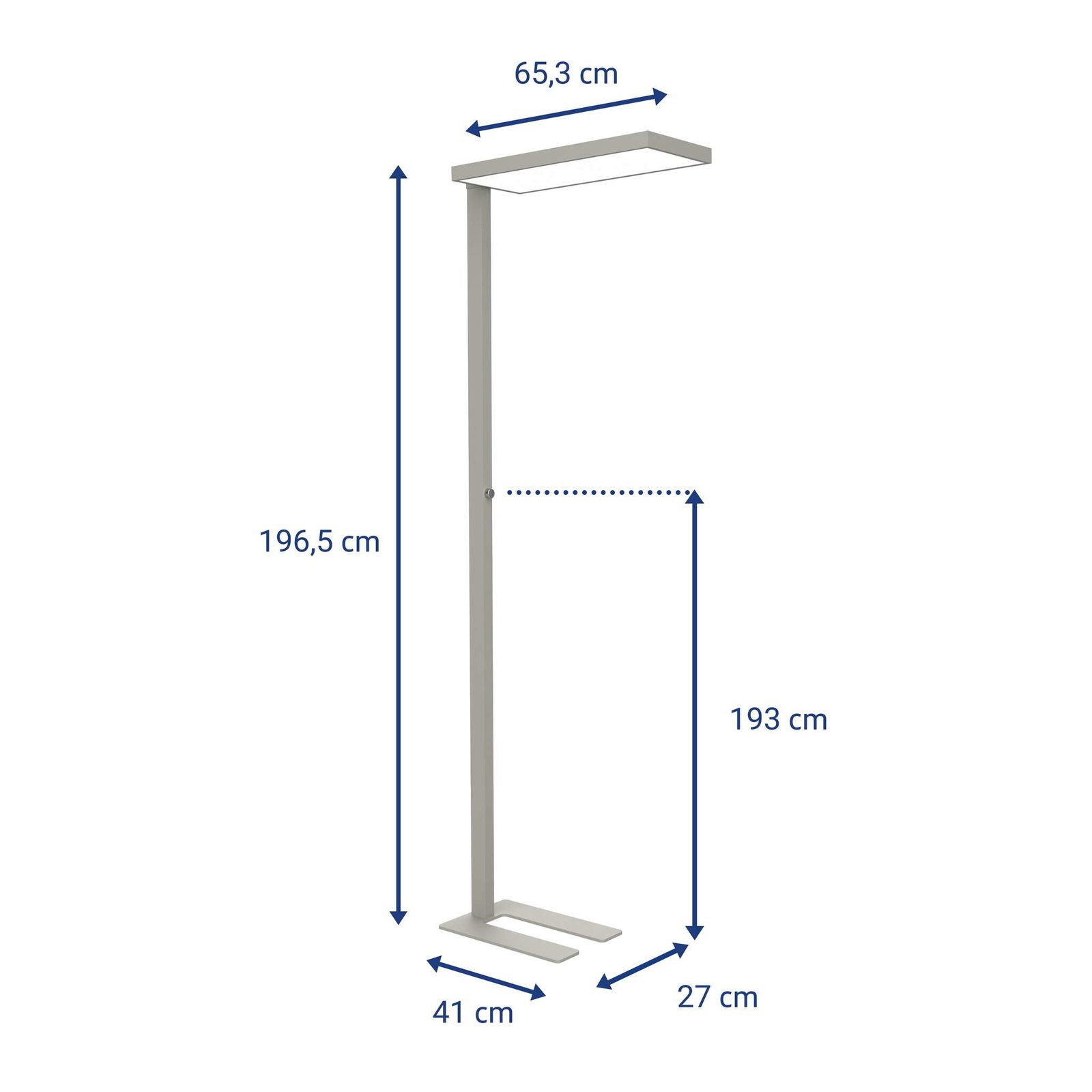 MAUL Stehlampe MAUL Standleuchte MAULjura LED 4.000 K dimmbar Standfuß 196,5 cm silbe, LED wechselbar