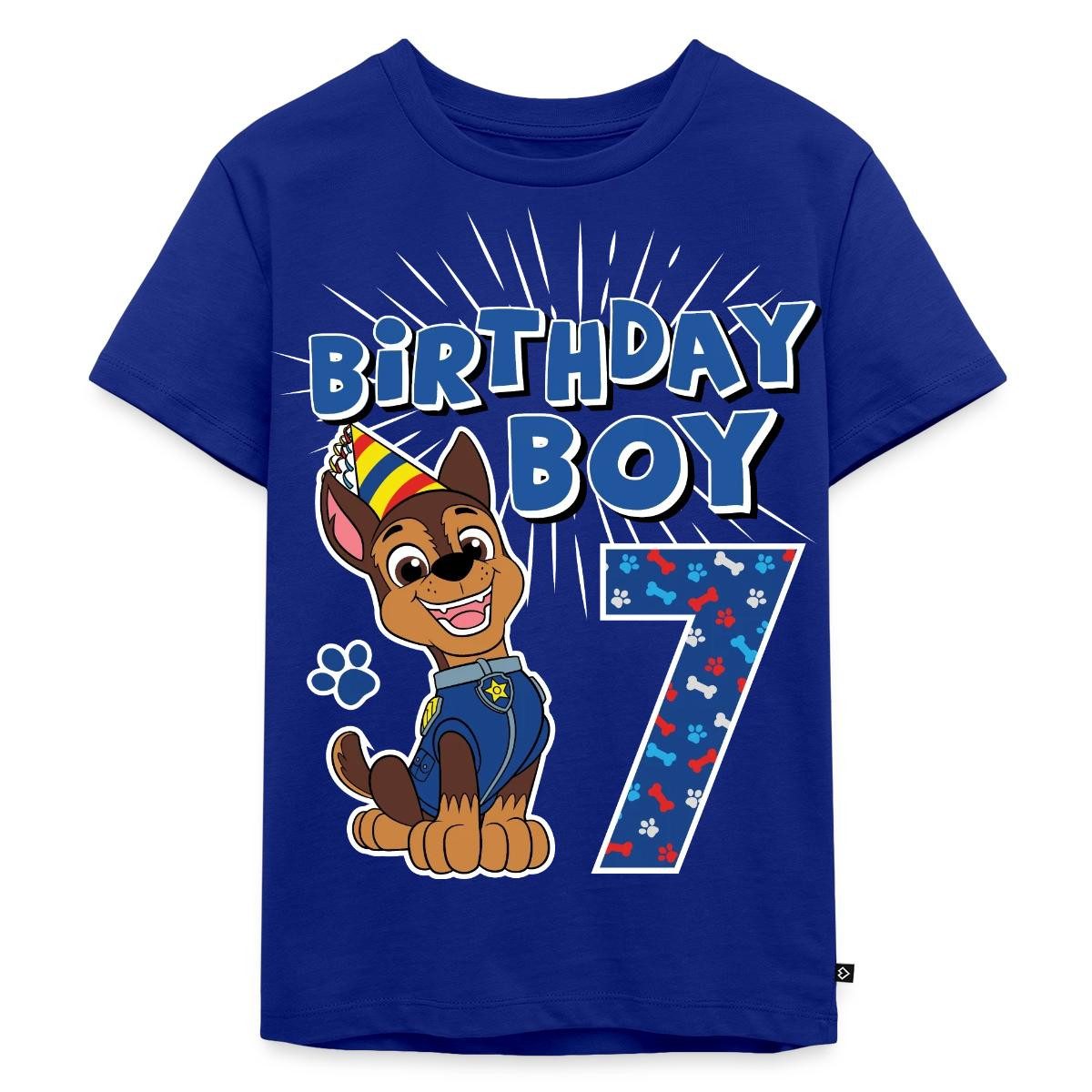T-Shirt Paw Patrol Geschenk 7 Jahre Alt 7. Geburtstag Chase Kinder Premium T-S