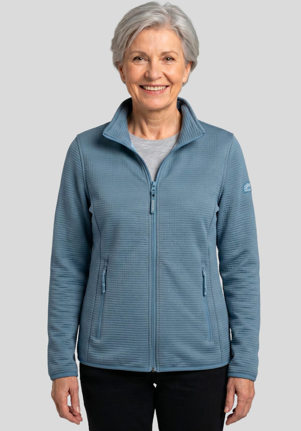 Veleste Sweatjacke Lise Freizeitjacke mit Waffelstruktur leicht und atmungsaktiv, schnelltrocknend