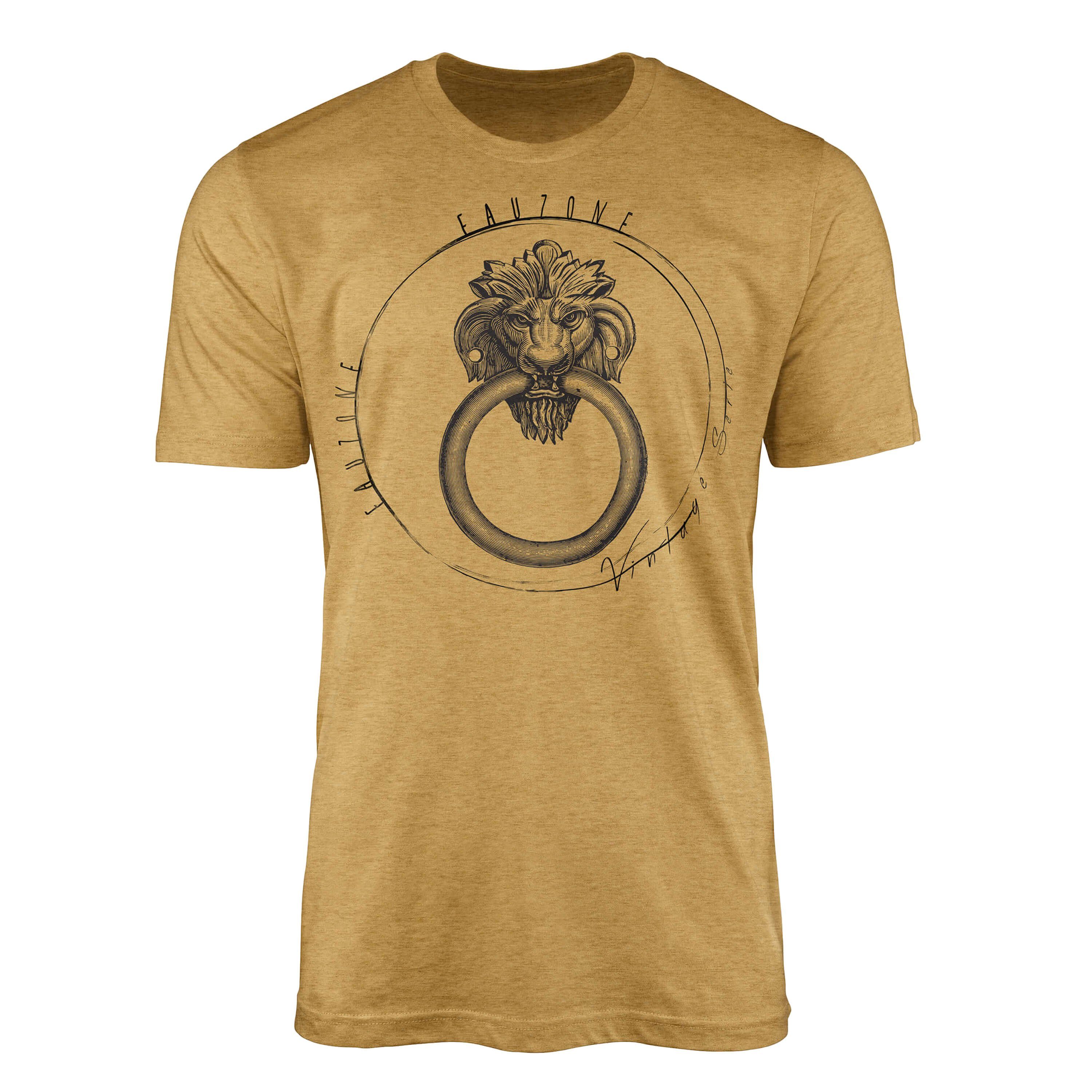Sinus Art T-Shirt Vintage Herren T-Shirt Türklopfer Antique Gold