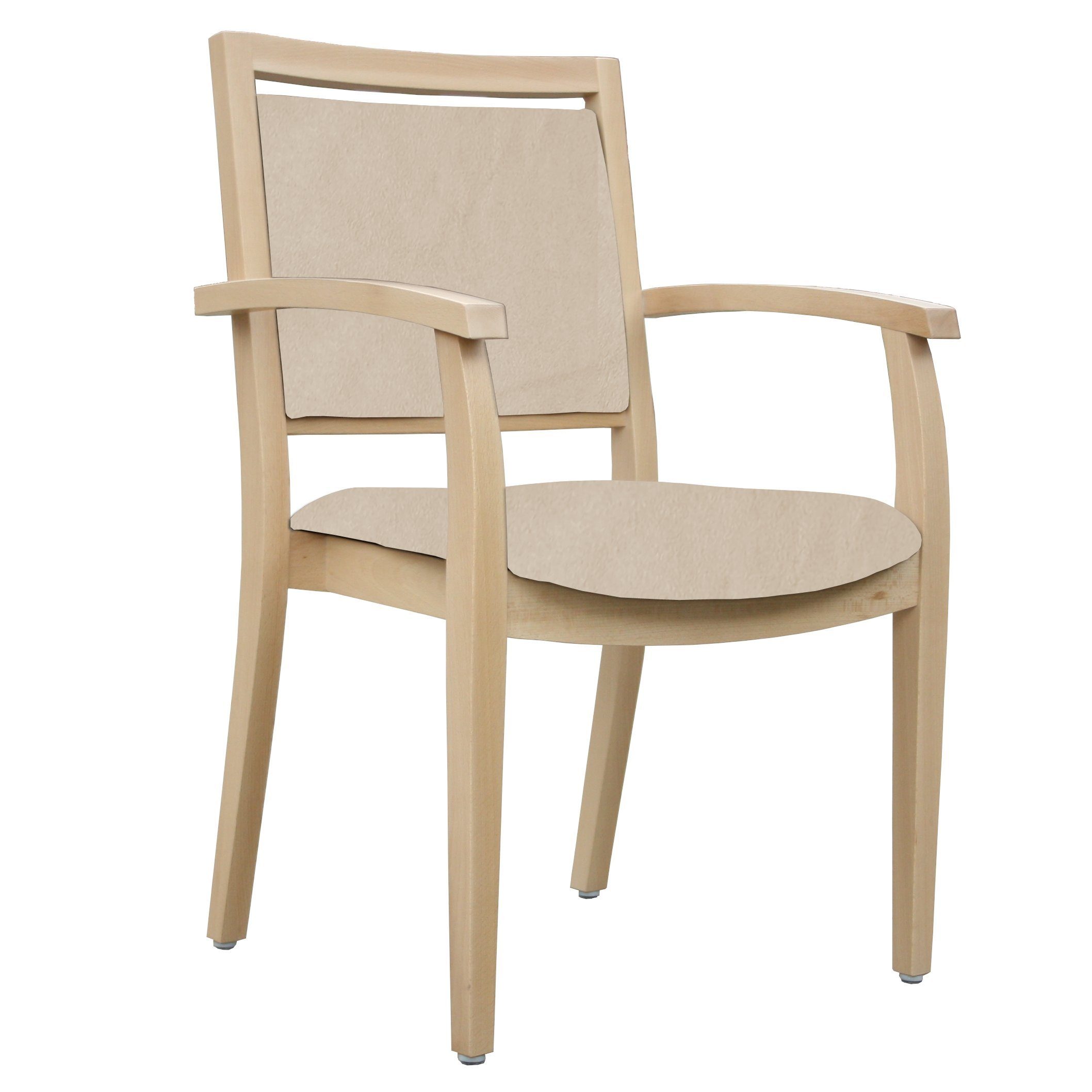 einrichtungsdesign24 Armlehnstuhl Seniorenstuhl mit Armlehnen Georg Clean Stoff Sensa Creme | Stühle