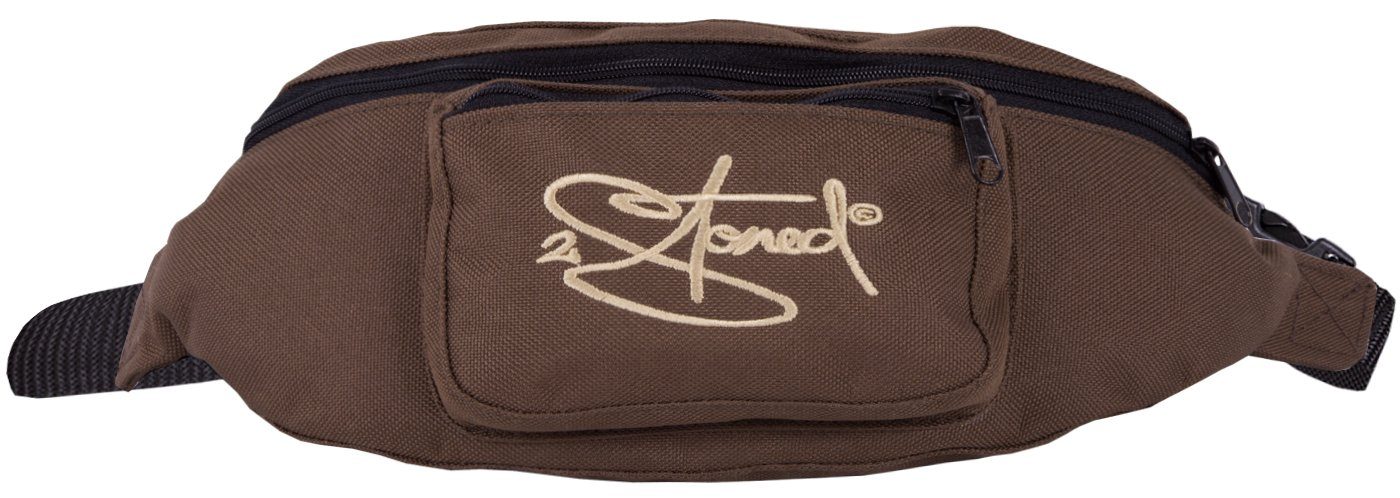 2Stoned Bauchtasche Hüfttasche Retro mit Stick Classic Logo für Erwachsene und Kinder, mit abgesetzter Fronttasche Braun